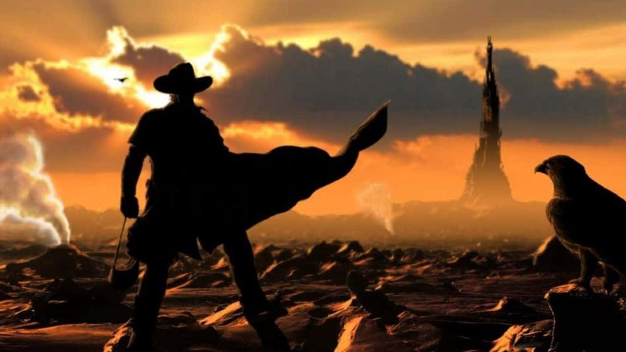 Outlaw, cowboy silhouette, rugged desert, HD Desktop Wallpaper