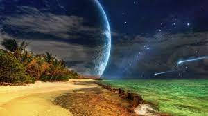Outlook, twilight, giant planet, SD Desktop Wallpaper