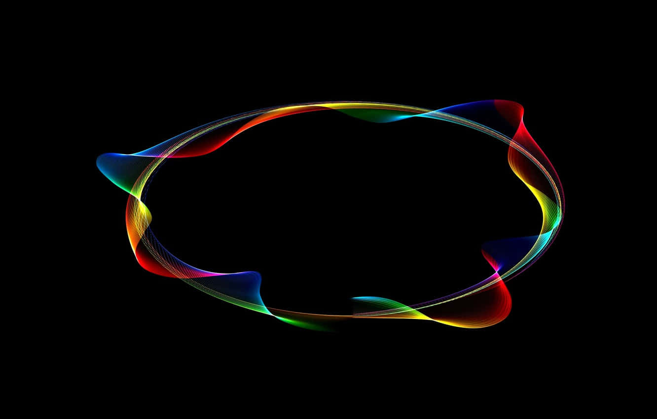 rainbow oval, rainbow-colored fluid loop, black background, HD Desktop Wallpaper