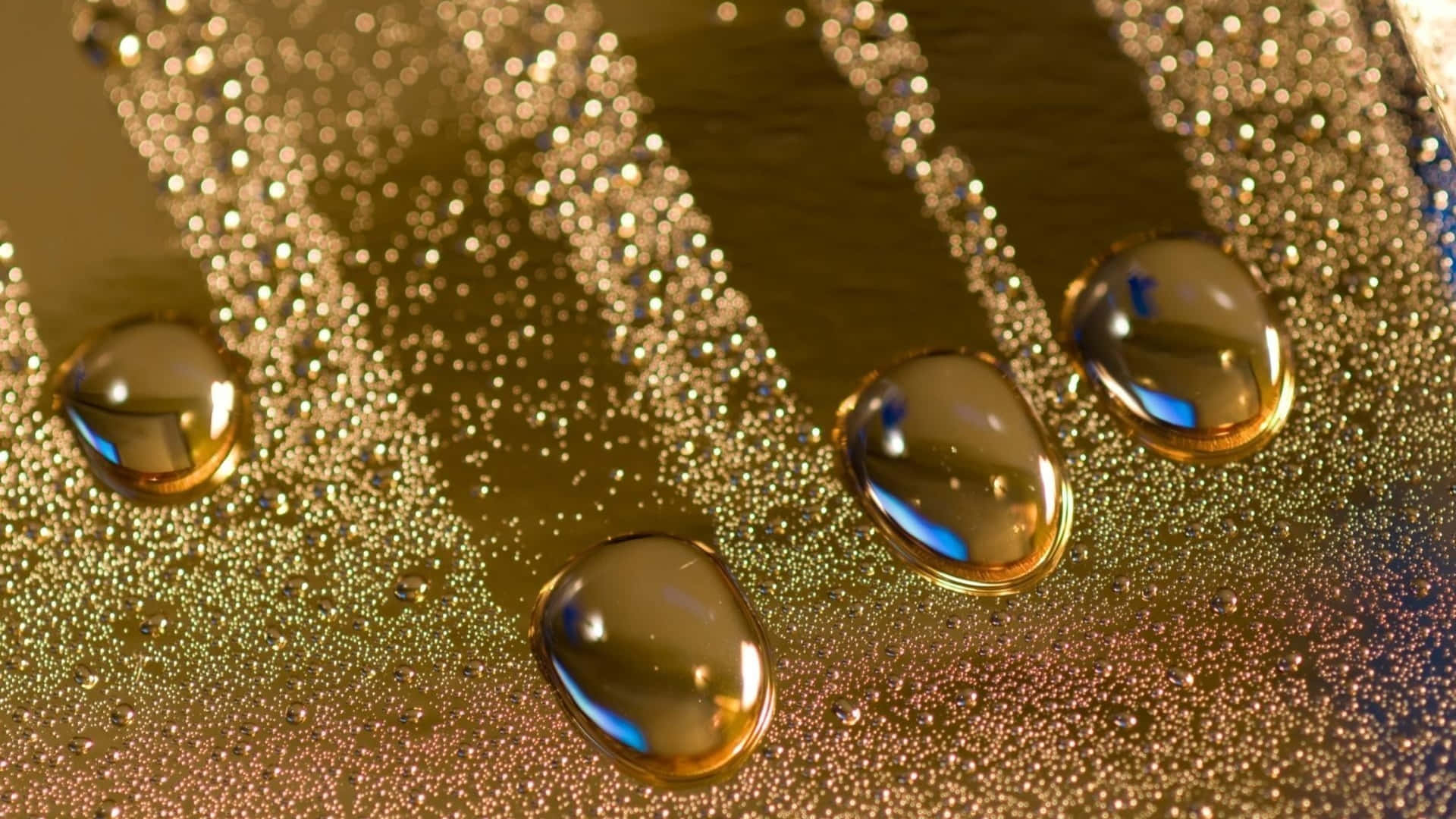 gold oval stones, golden droplets, textured surface, Full HD Desktop Wallpaper