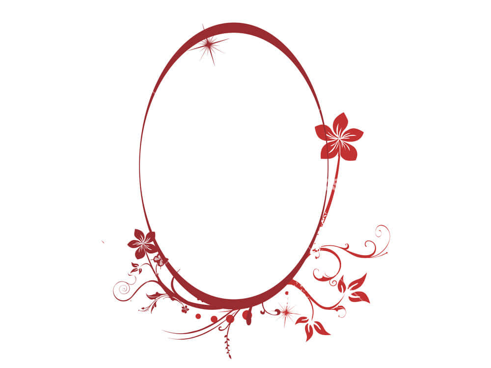 red oval frame, floral swirls, starbursts, SD Desktop Wallpaper