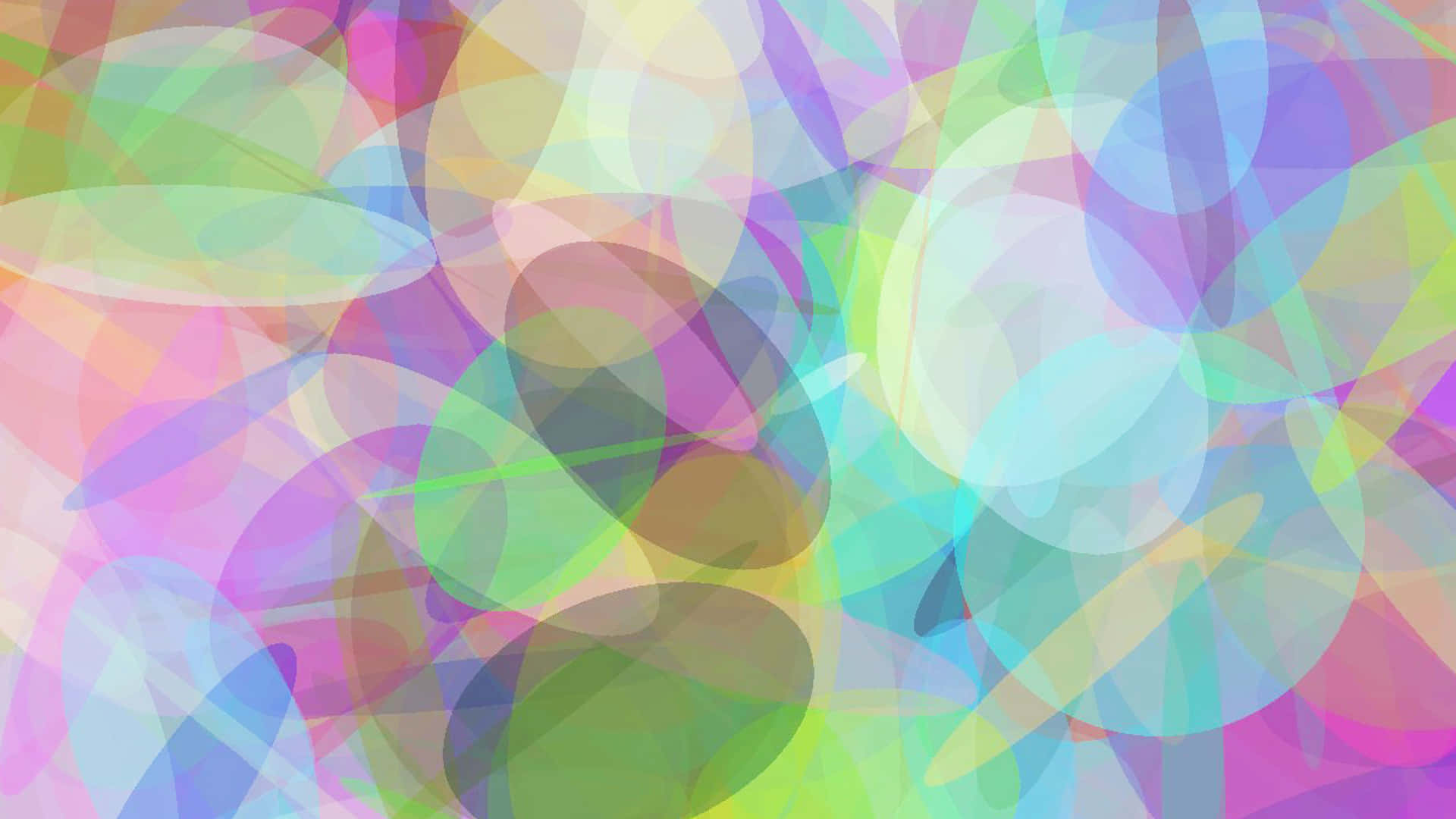 psychedelic oval pattern, overlapping translucent ovals, pastel rainbow hues, Full HD Desktop Wallpaper