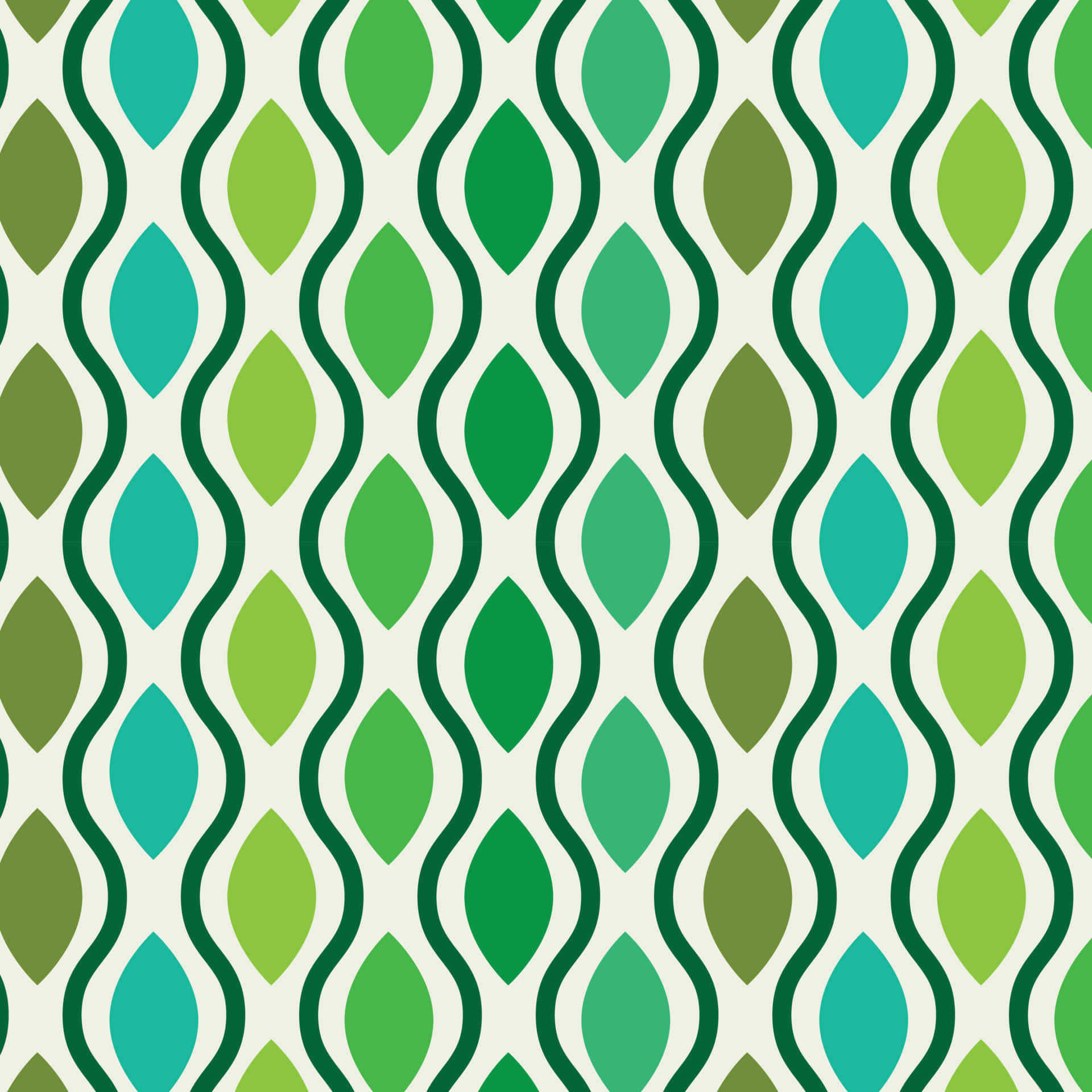 green oval shapes, curvy lines, dark green wavy lines, Full HD Desktop Wallpaper