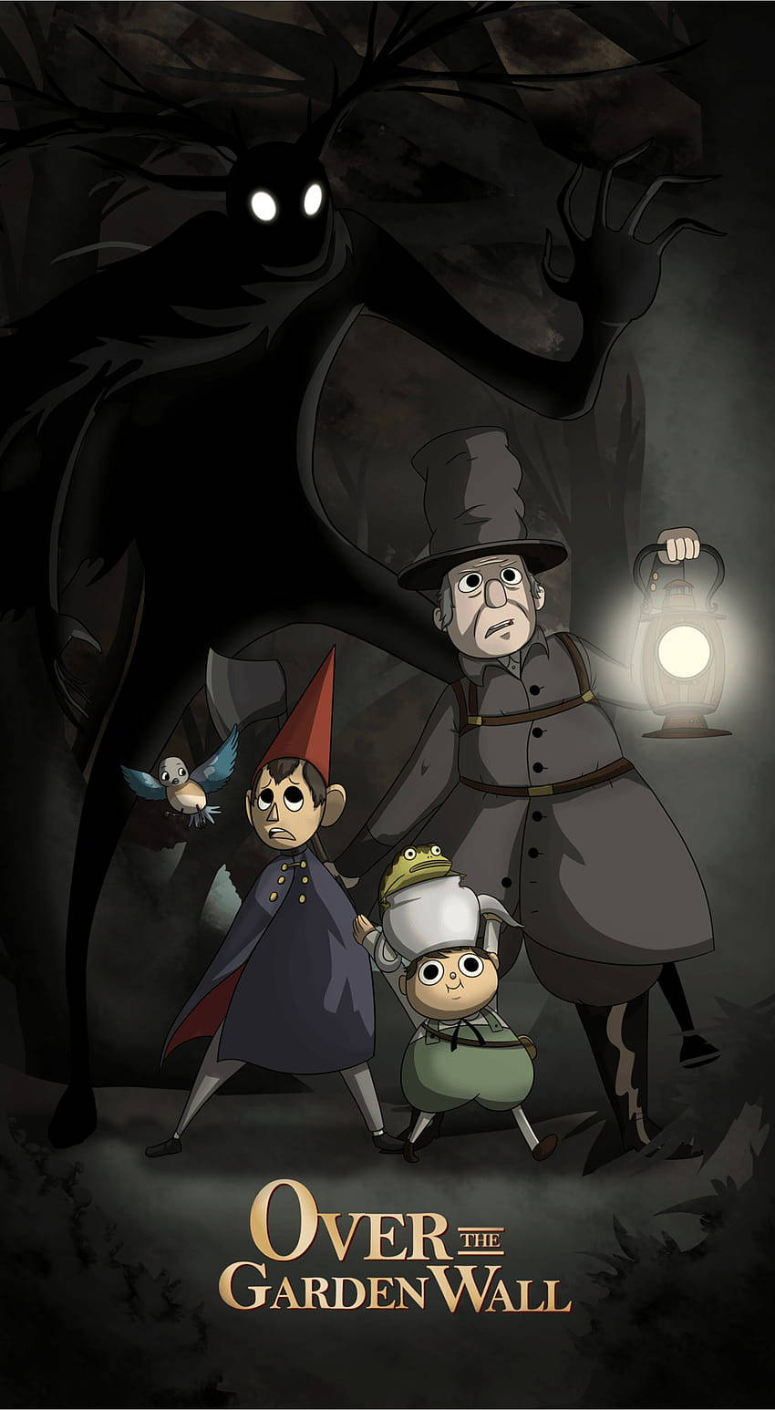 Over the garden wall, lantern, shadowy creature, HD Phone Wallpaper