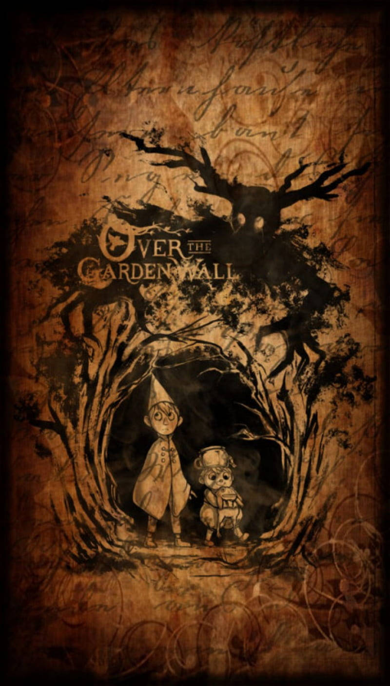 Over the Garden Wall, dark twisted tree tunnel, sepia-toned, HD Phone Wallpaper