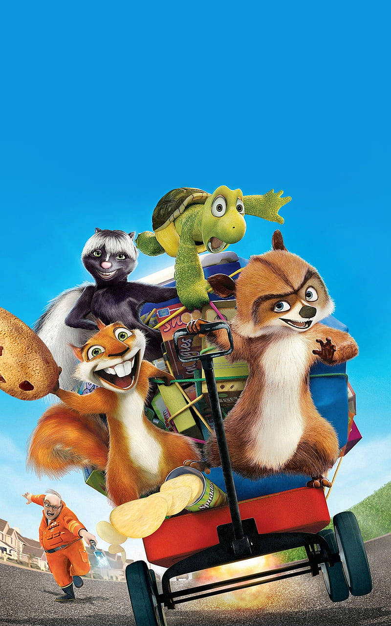 Over The Hedge, cart, snacks, HD Phone Wallpaper
