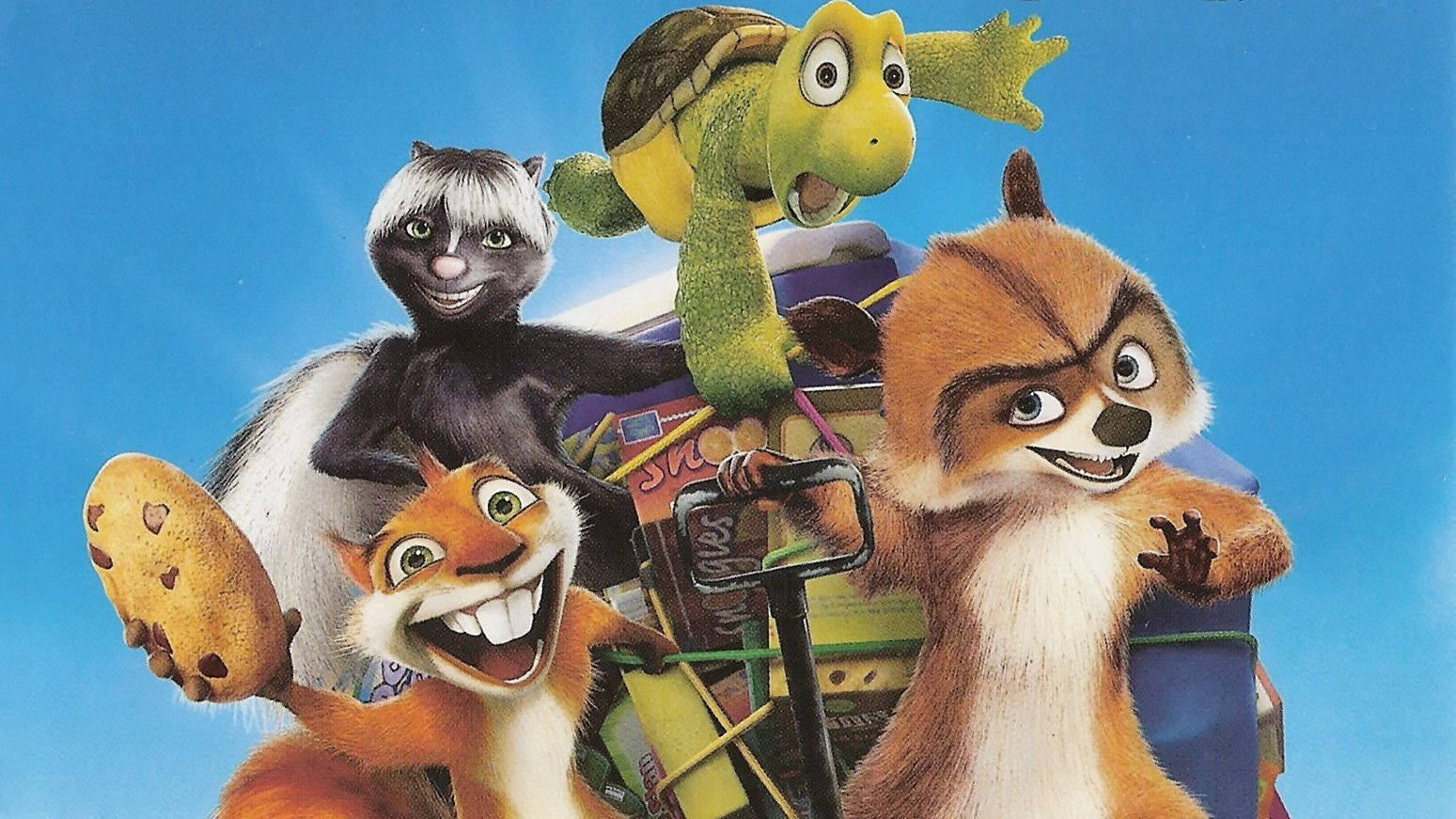 Over The Hedge, animated animal friends, colorful vehicle, HD Desktop Wallpaper