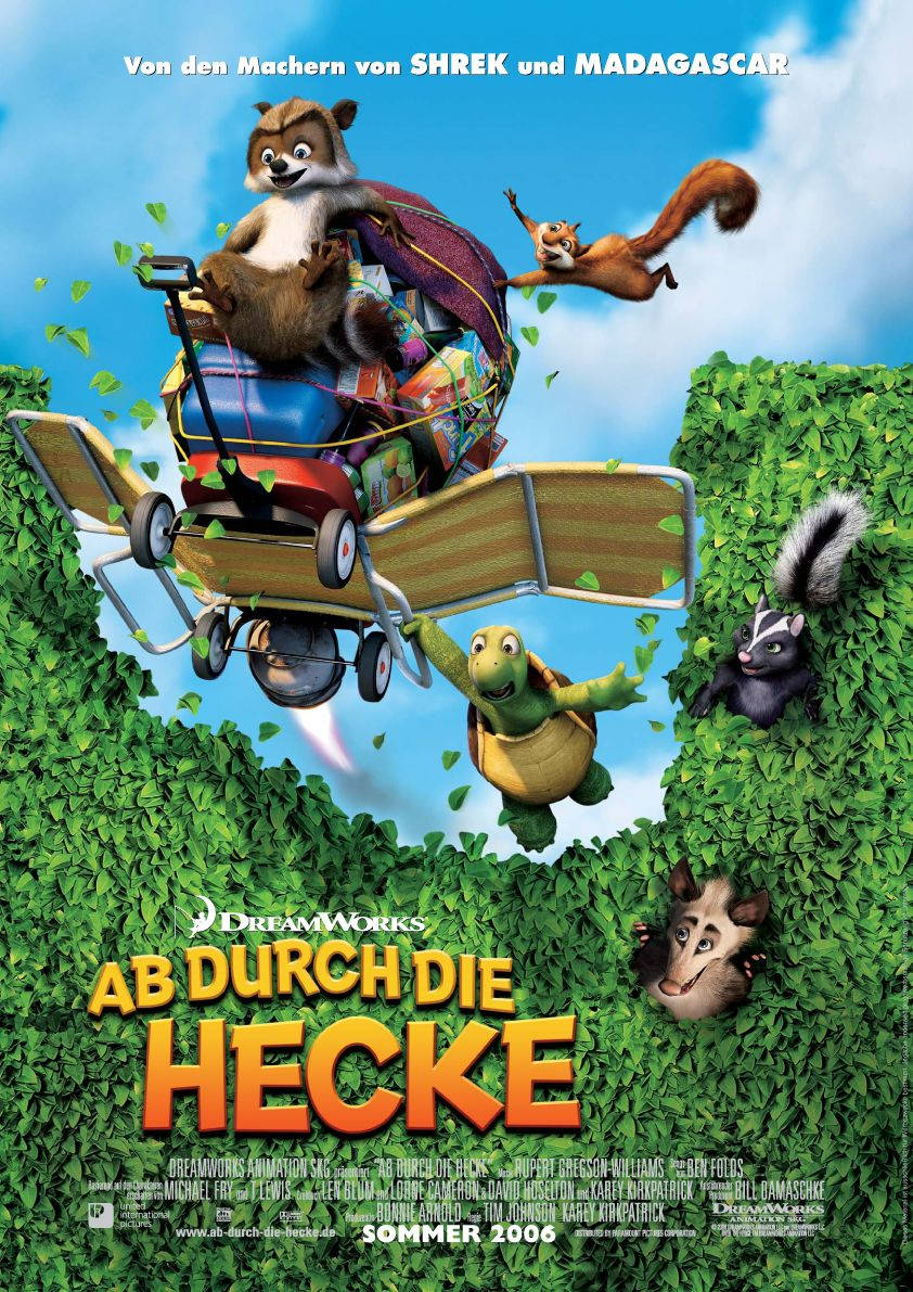 Over The Hedge, raccoon, flying lawn chair, SD Phone Wallpaper