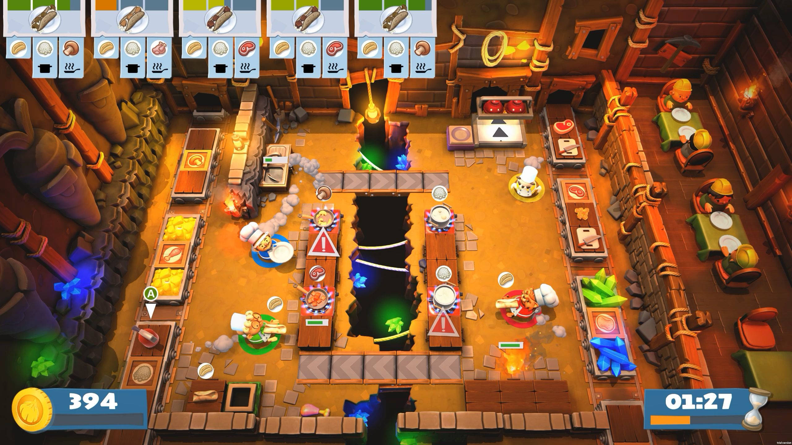 Overcooked, gapped floor, medieval tavern kitchen, 2K Desktop Wallpaper