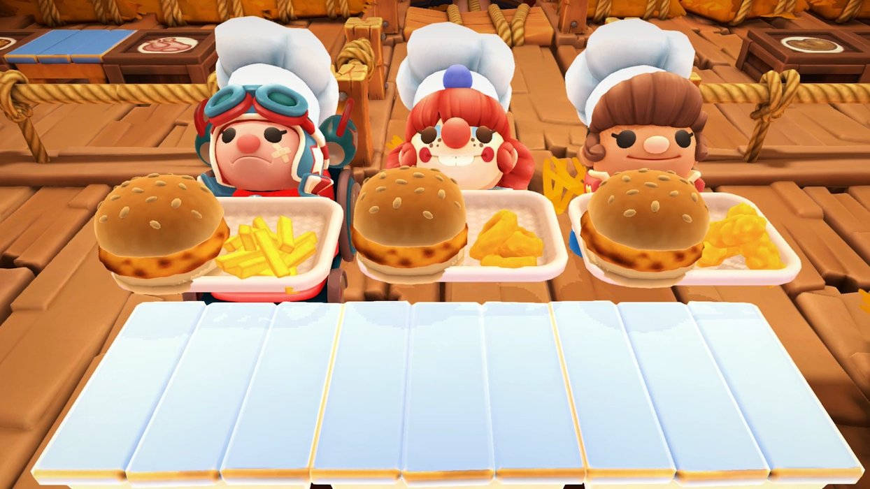 Overcooked, cartoon chefs, chef hats, SD Desktop Wallpaper