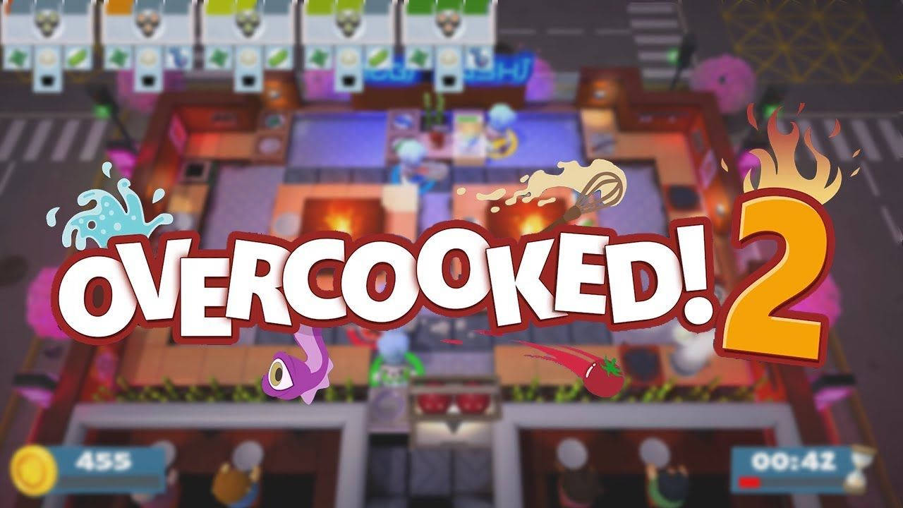 Overcooked 2, loading screen, chaotic kitchen scene, HD Desktop Wallpaper