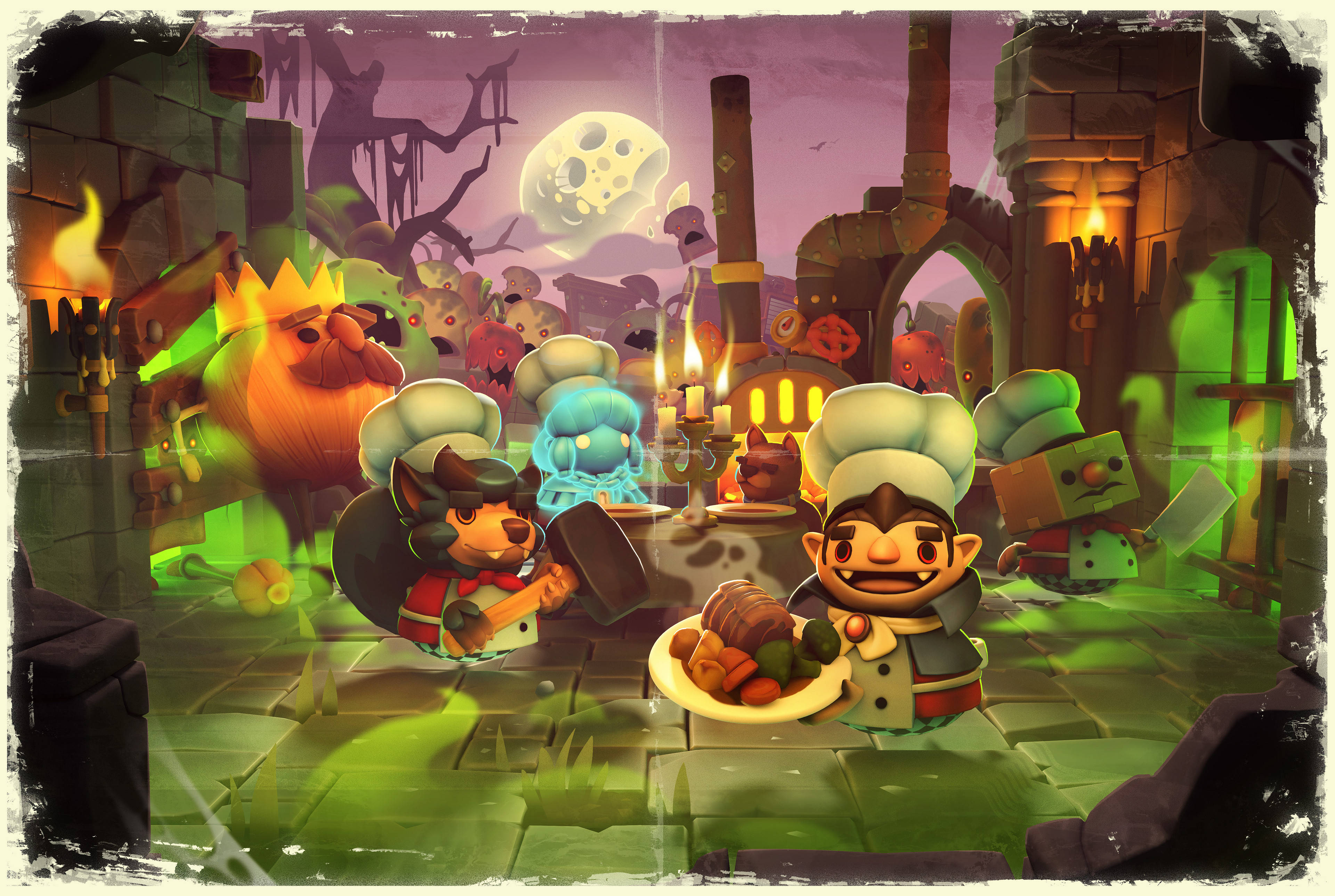 Overcooked, Halloween Theme, spooky castle kitchen, 4K Desktop Wallpaper