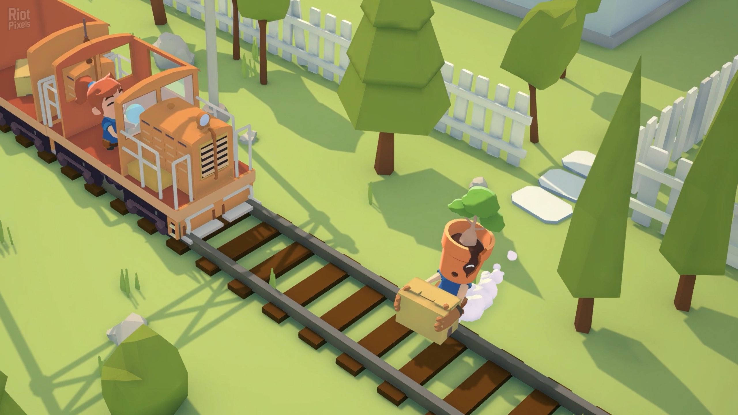 Overcooked, sister game, cartoonish train, 2K Desktop Wallpaper