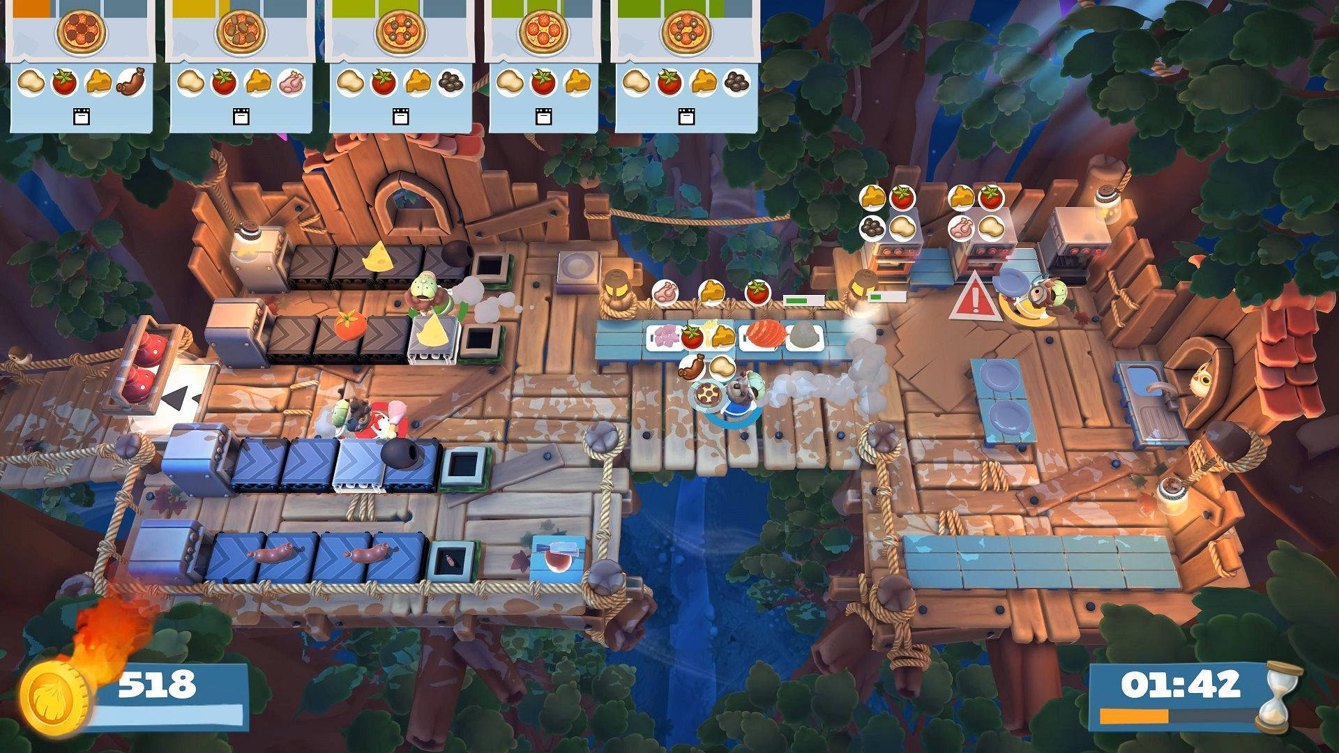 Overcooked, jungle canopy, treehouse kitchen, Full HD Desktop Wallpaper