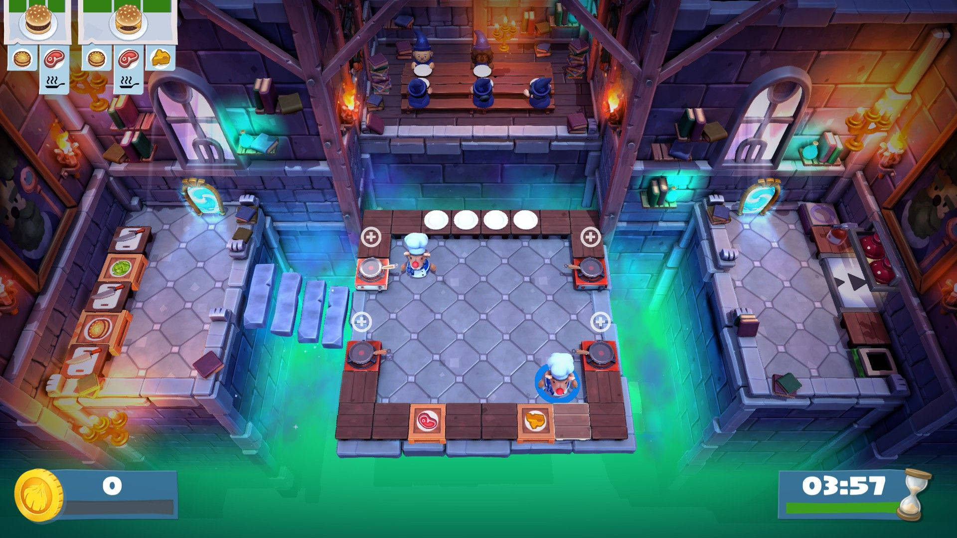 Overcooked, floating stones, top-down view, Full HD Desktop Wallpaper