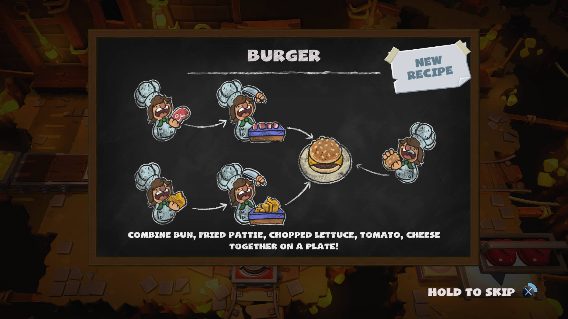 Overcooked, chalkboard, cartoon chefs, Full HD Desktop Wallpaper