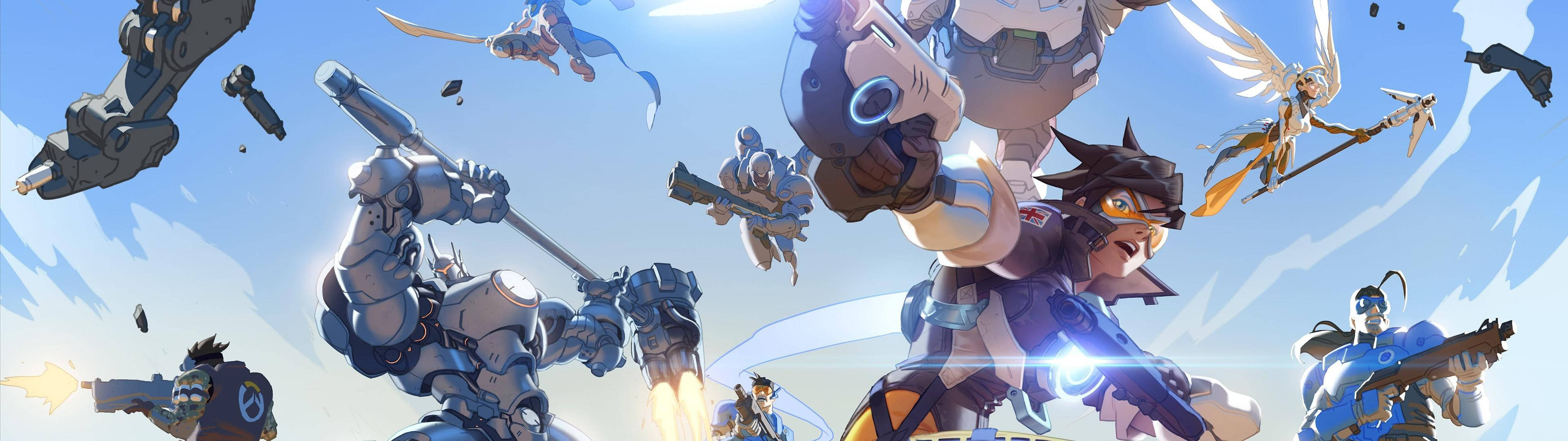 Overwatch 2, fight scene, anime-style, 4K Desktop Wallpaper