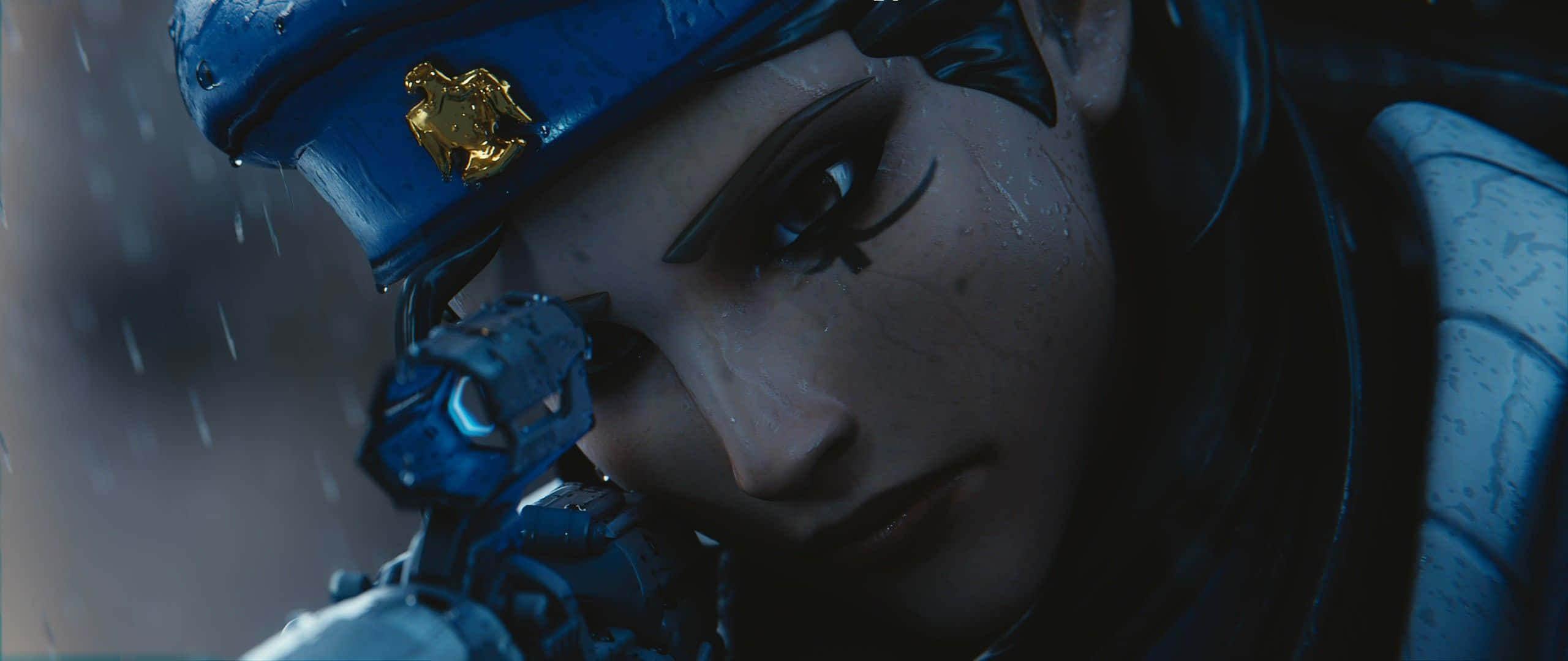 Overwatch Ana, anime soldier, blue gear, 2K Desktop Wallpaper