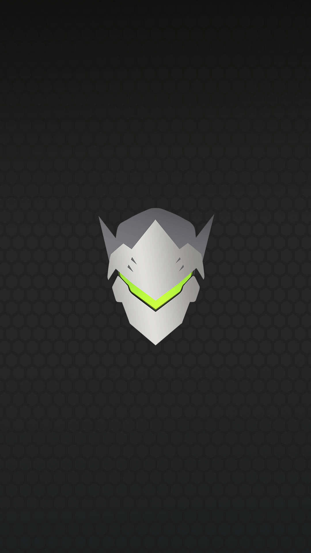 Overwatch Genji, sleek silver helmet, glowing green accents, Full HD Phone Wallpaper