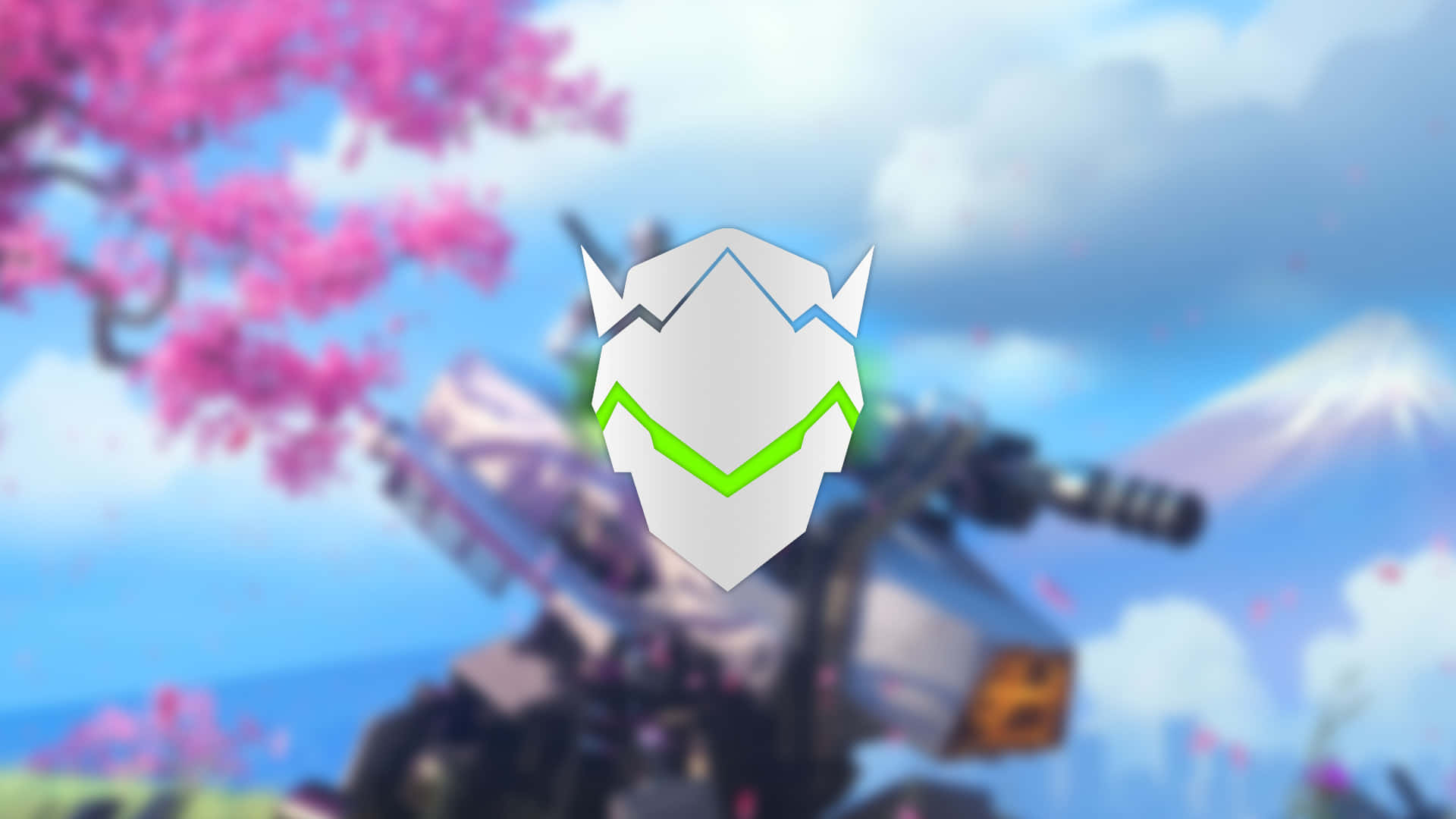 Overwatch, Genji, white armored helmet, Full HD Desktop Wallpaper