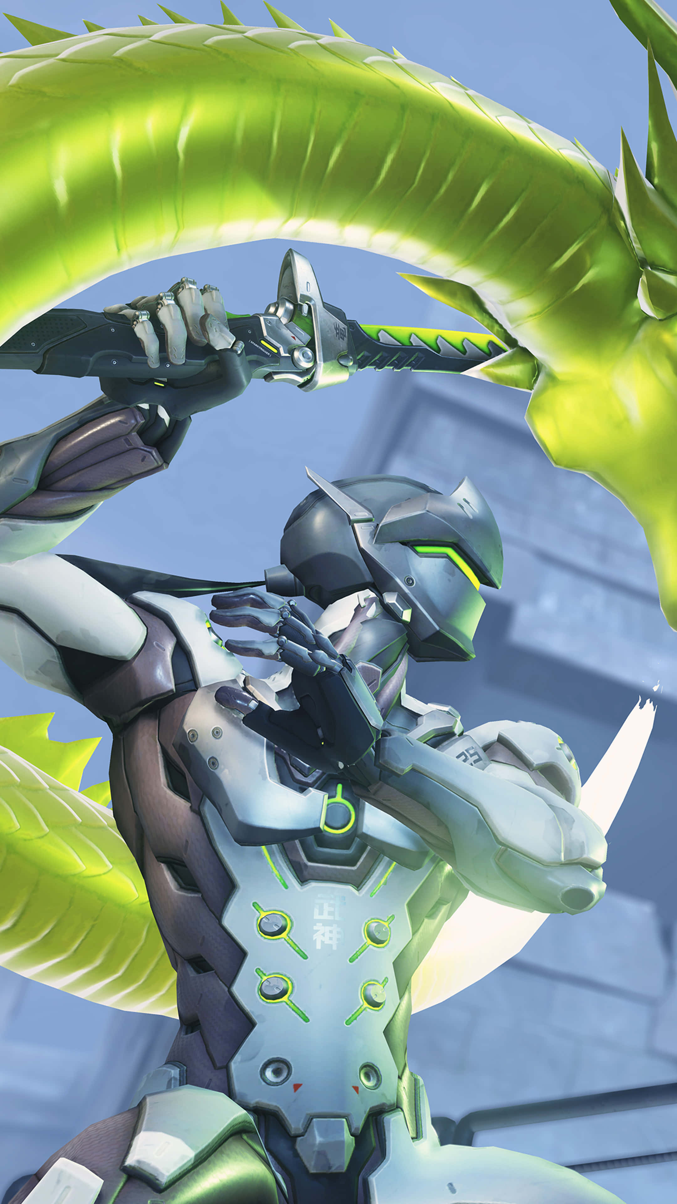 Genji, Overwatch, silver armor, 4K Phone Wallpaper