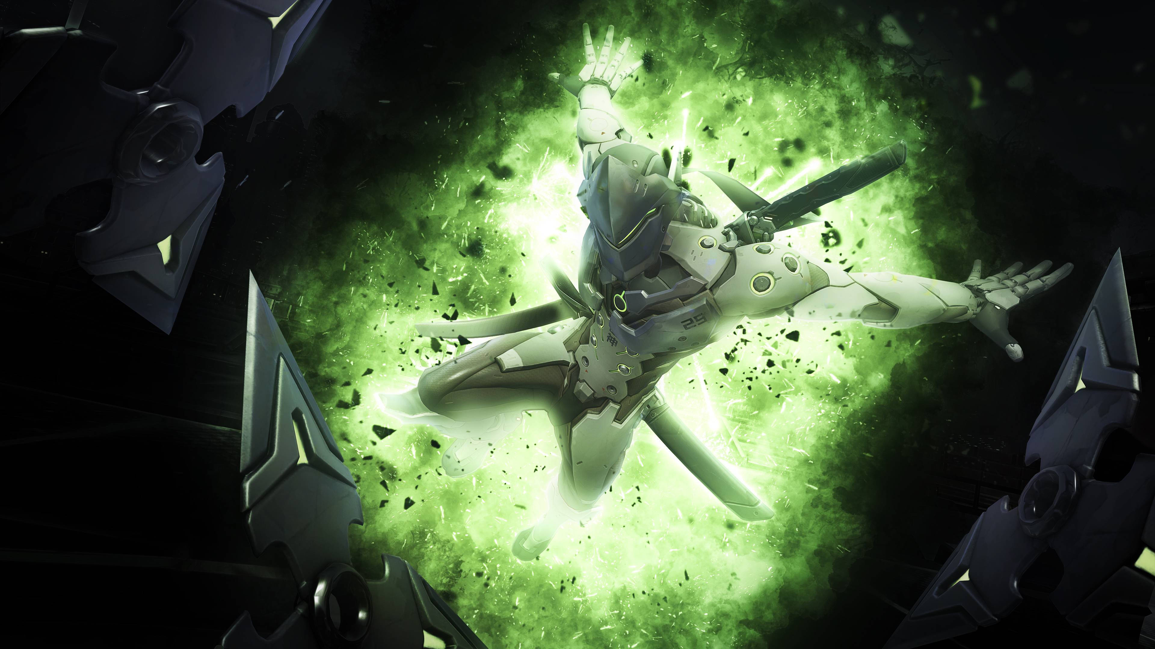 Genji, Overwatch, deadly shurikens, 4K Desktop Wallpaper