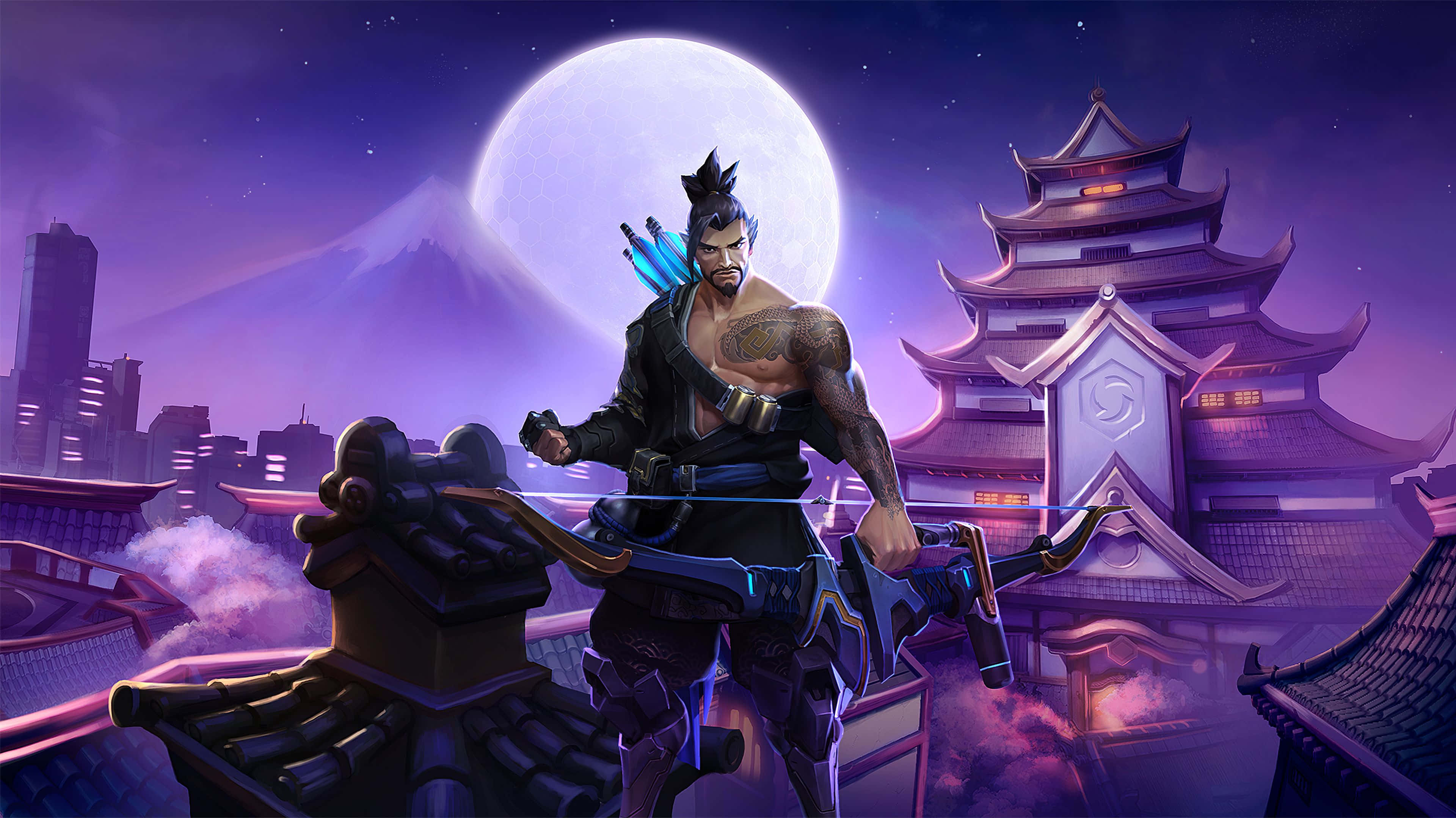 Overwatch, Hanzo, bow, 4K Desktop Wallpaper