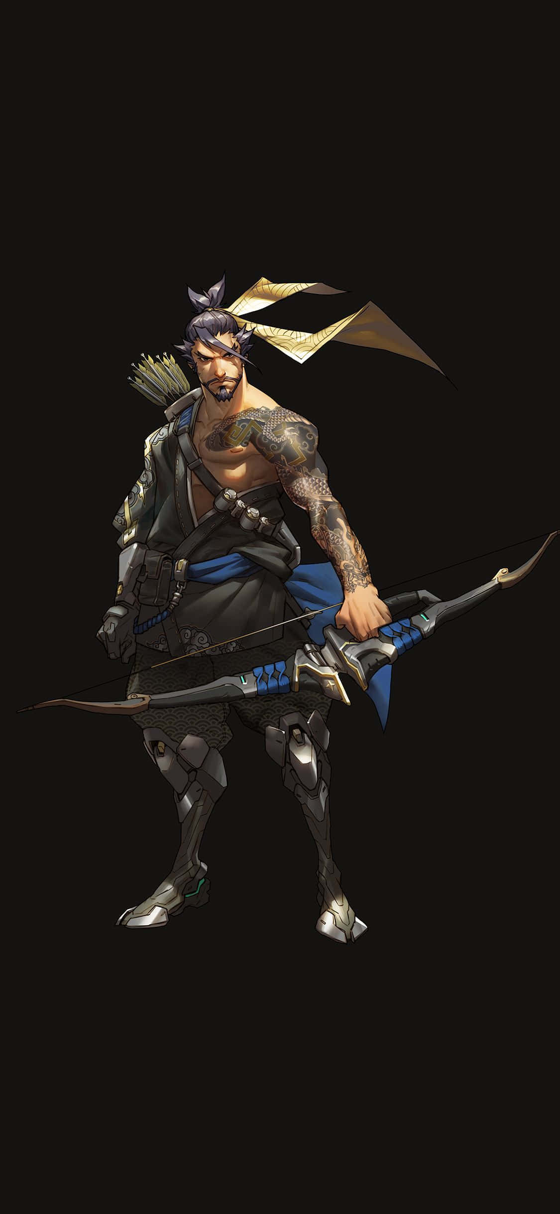 Overwatch, Hanzo, purple hair, Full HD Phone Wallpaper