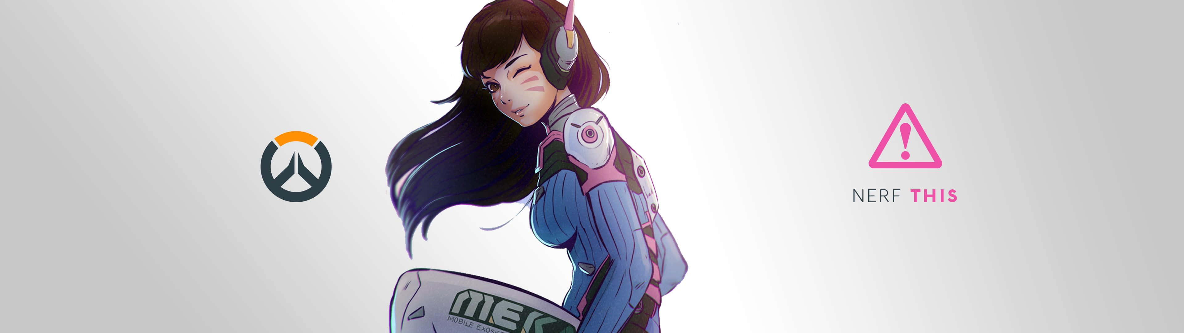 Overwatch, anime-style female hero, blue and pink armor, 4K Desktop Wallpaper
