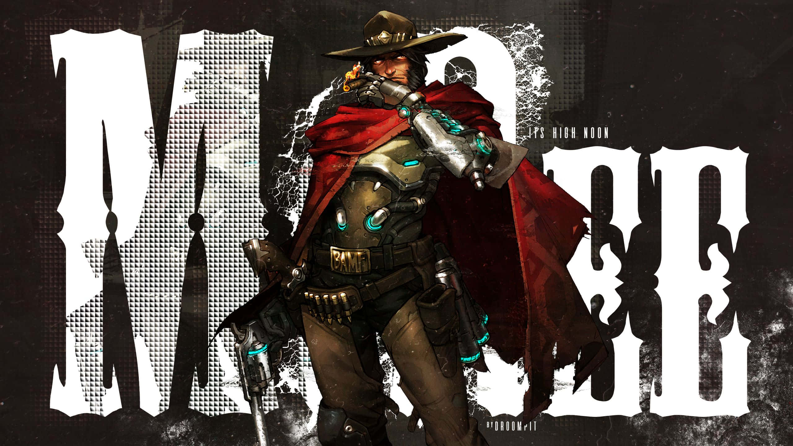 Overwatch, cyberpunk cowboy, red cape, 2K Desktop Wallpaper