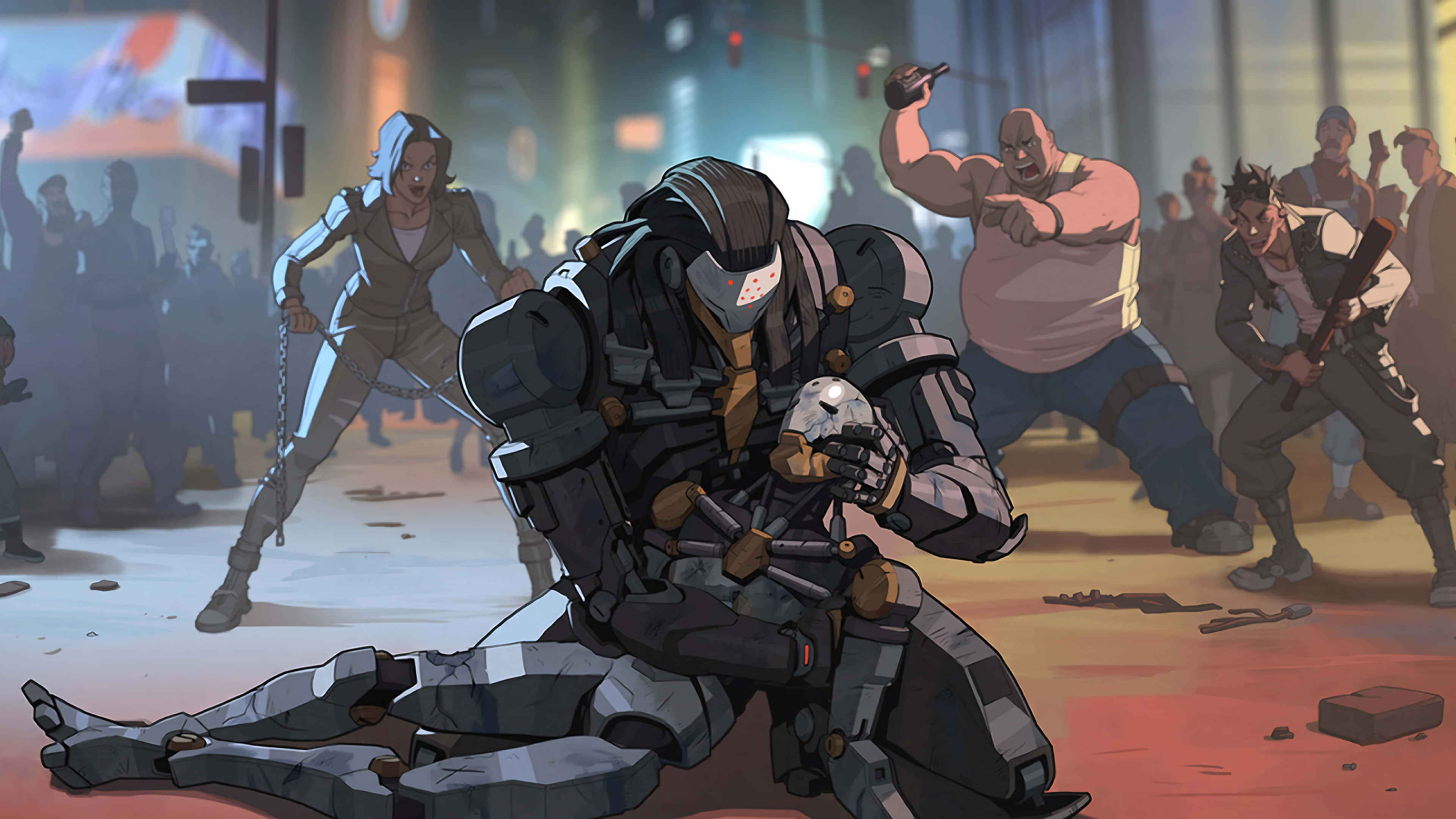 Overwatch Heroes, masked armored warrior, skull, 4K Desktop Wallpaper