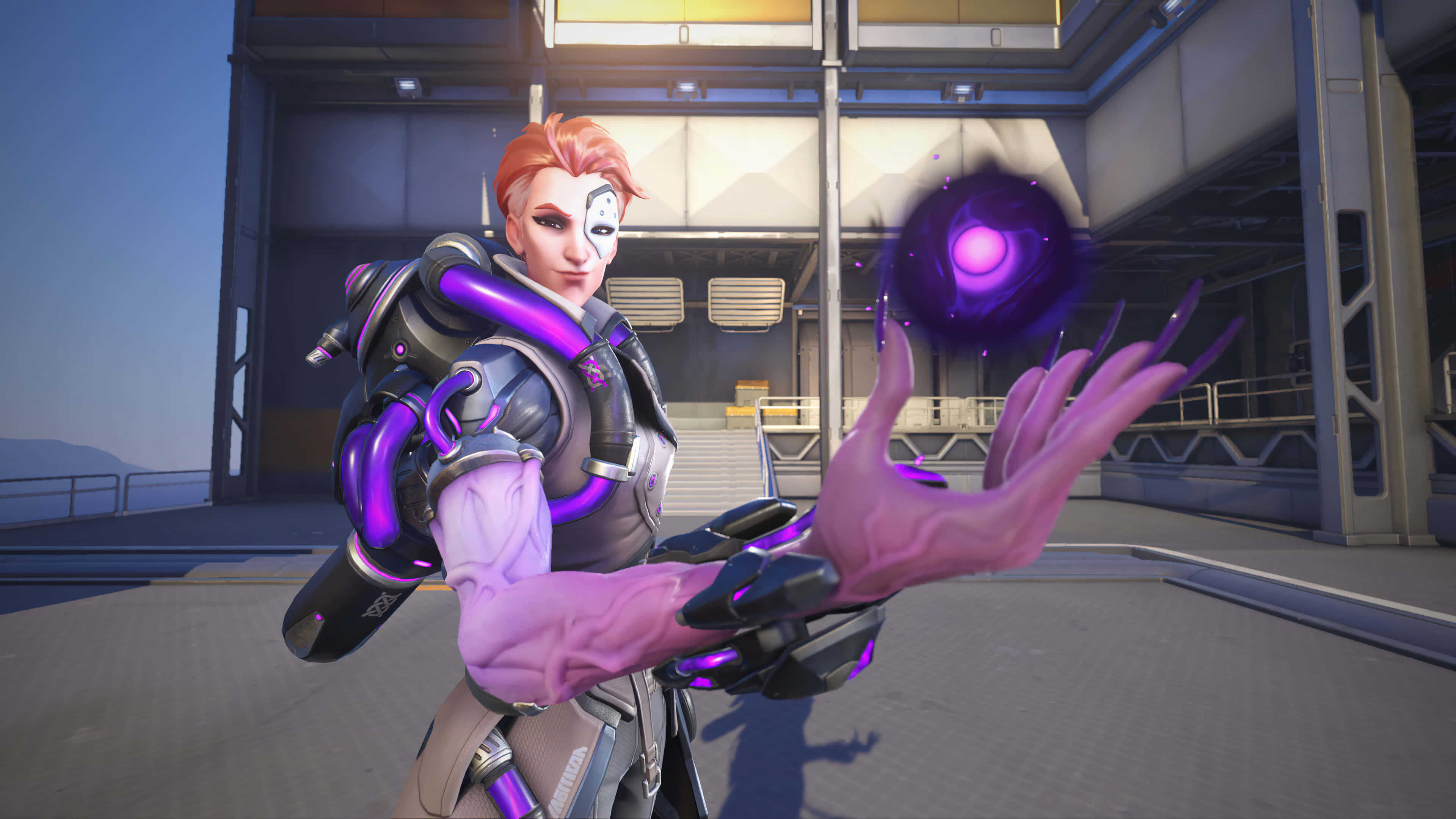 Overwatch Heroes, futuristic female character, red hair, 4K Desktop Wallpaper