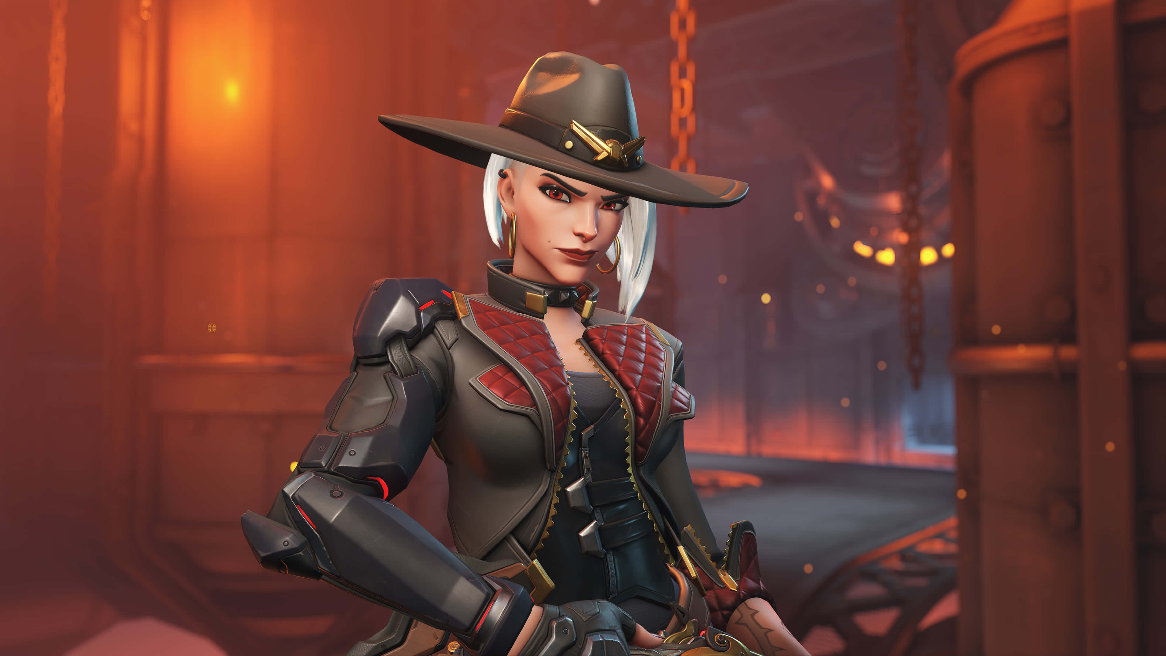 Overwatch Heroes, female warrior, wide-brimmed hat, 4K Desktop Wallpaper