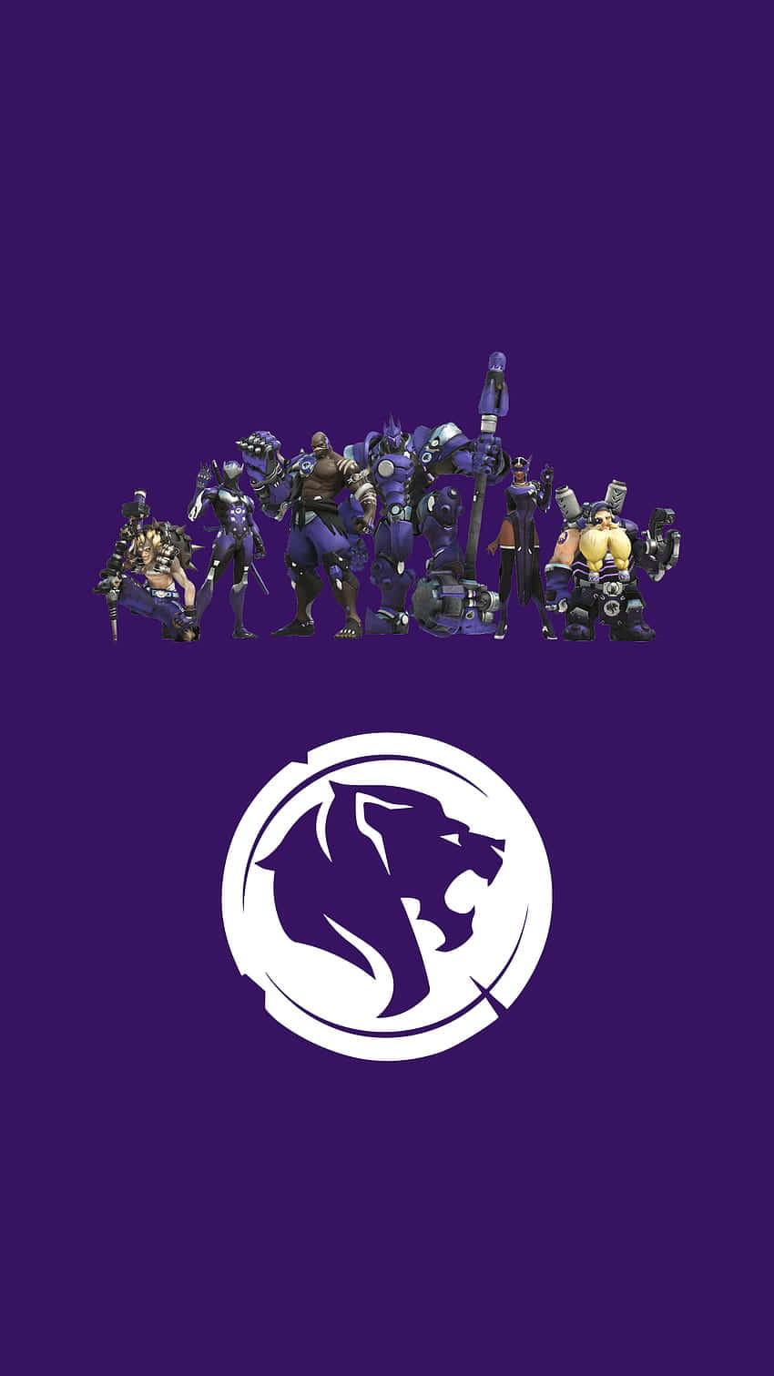 Overwatch League, purple armor, white roaring lion logo, HD Phone Wallpaper