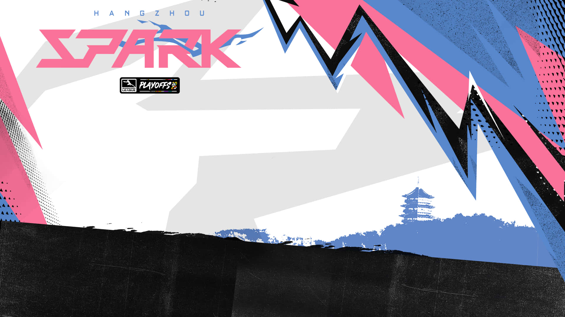 Overwatch League, pink, blue, Full HD Desktop Wallpaper