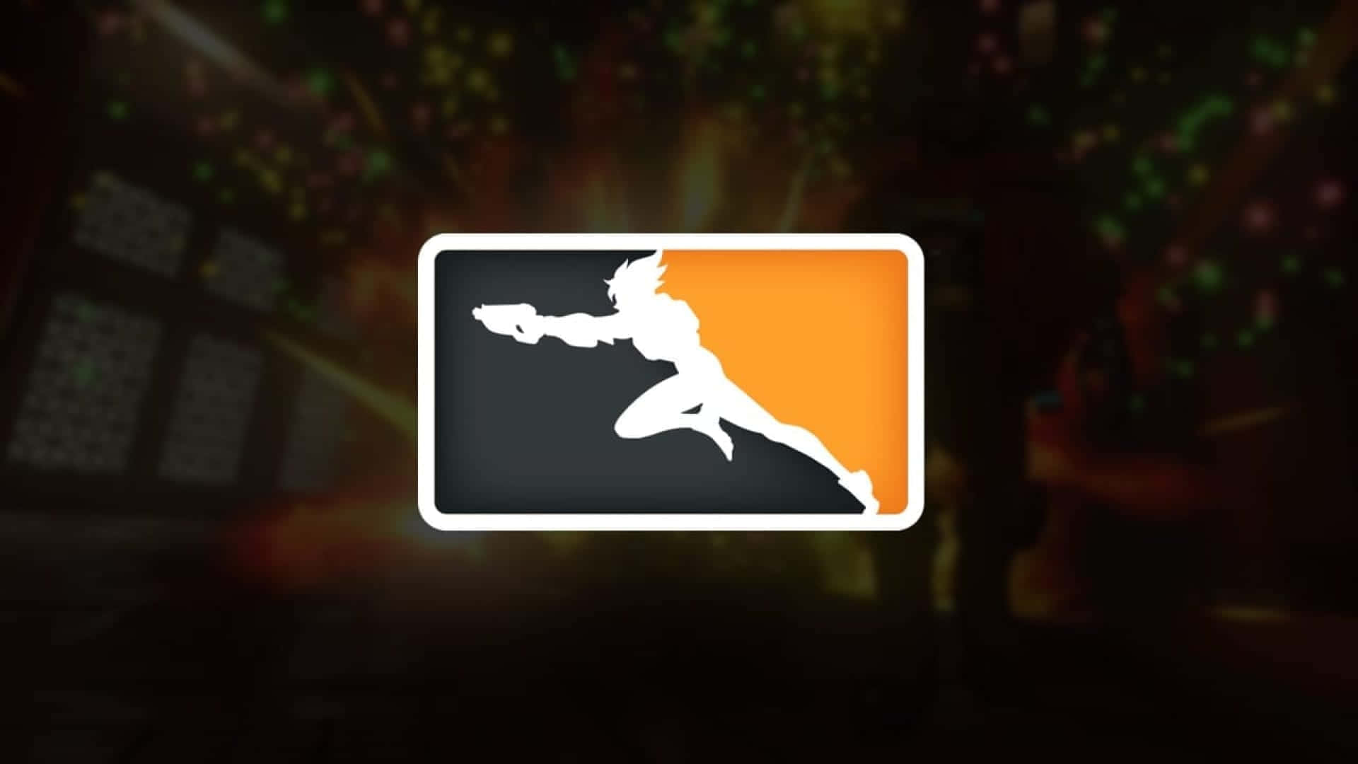 Overwatch League, white silhouette, dynamic runner, Full HD Desktop Wallpaper