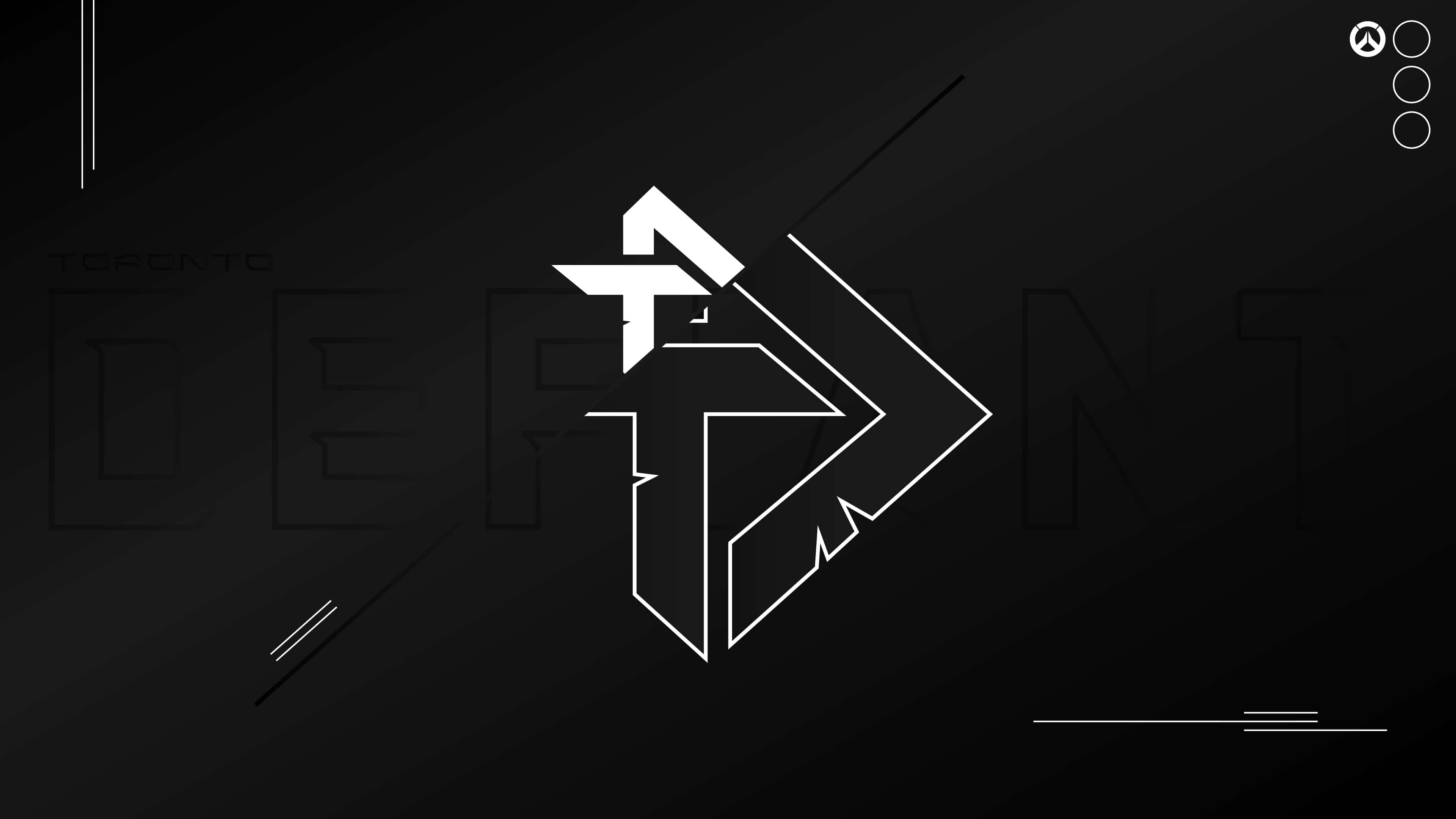 Overwatch League, white geometric logo, dark gradient background, 4K Desktop Wallpaper