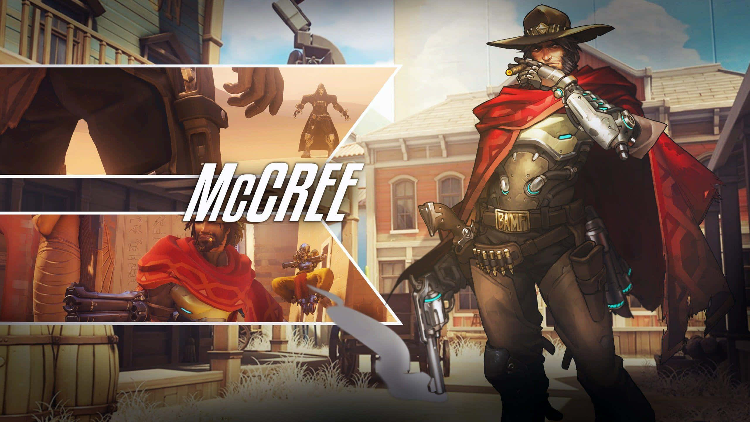 Overwatch, McCree, red cape, 2K Desktop Wallpaper