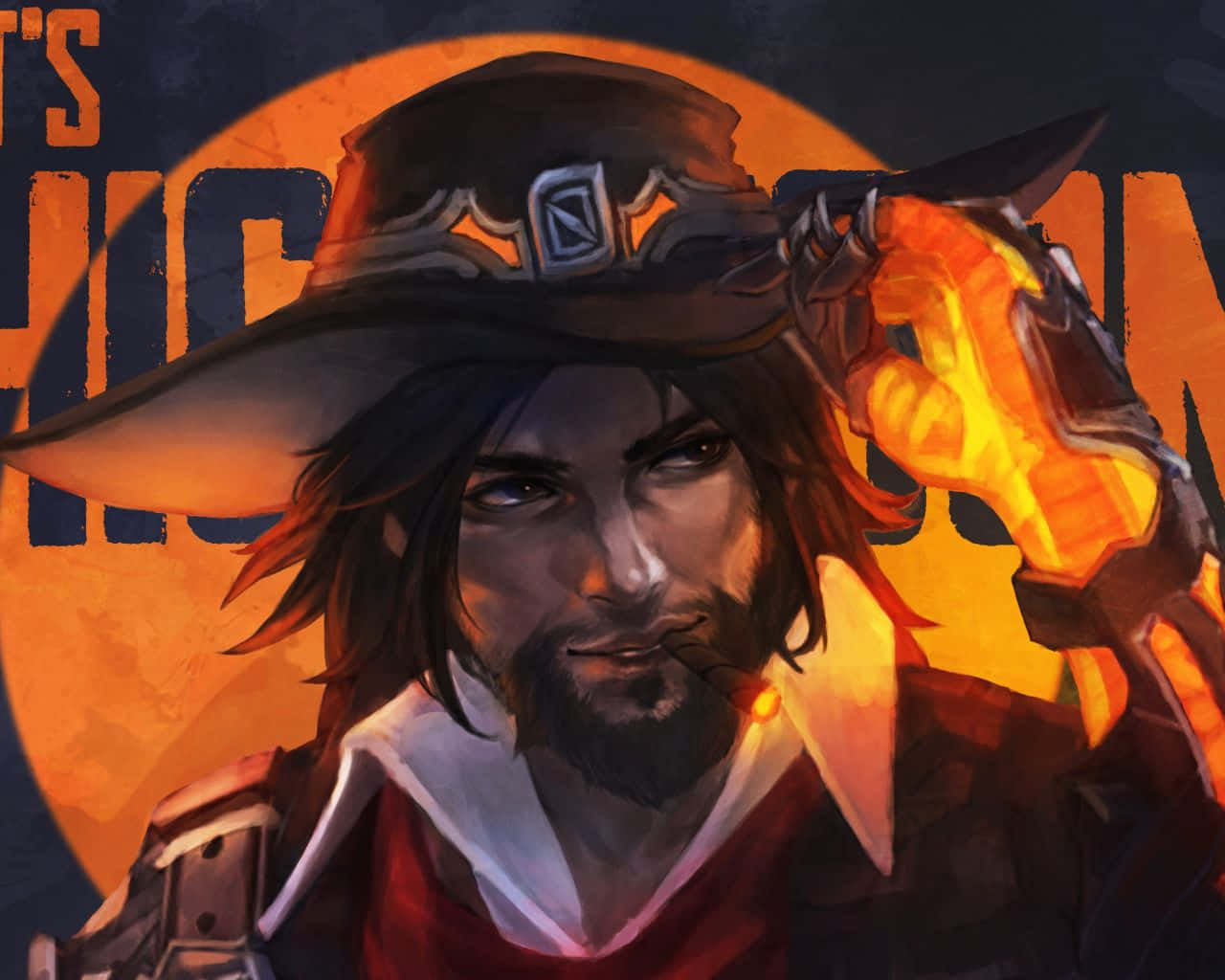 Overwatch, McCree, fiery gauntlet, HD Desktop Wallpaper