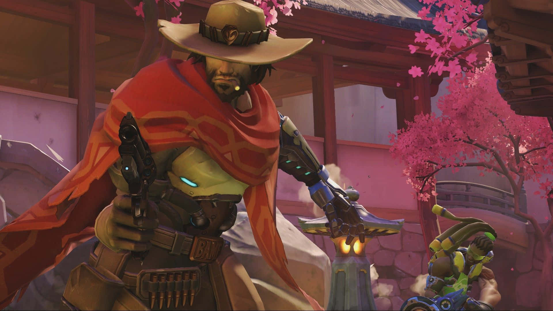 Overwatch, McCree, red cape, Full HD Desktop Wallpaper