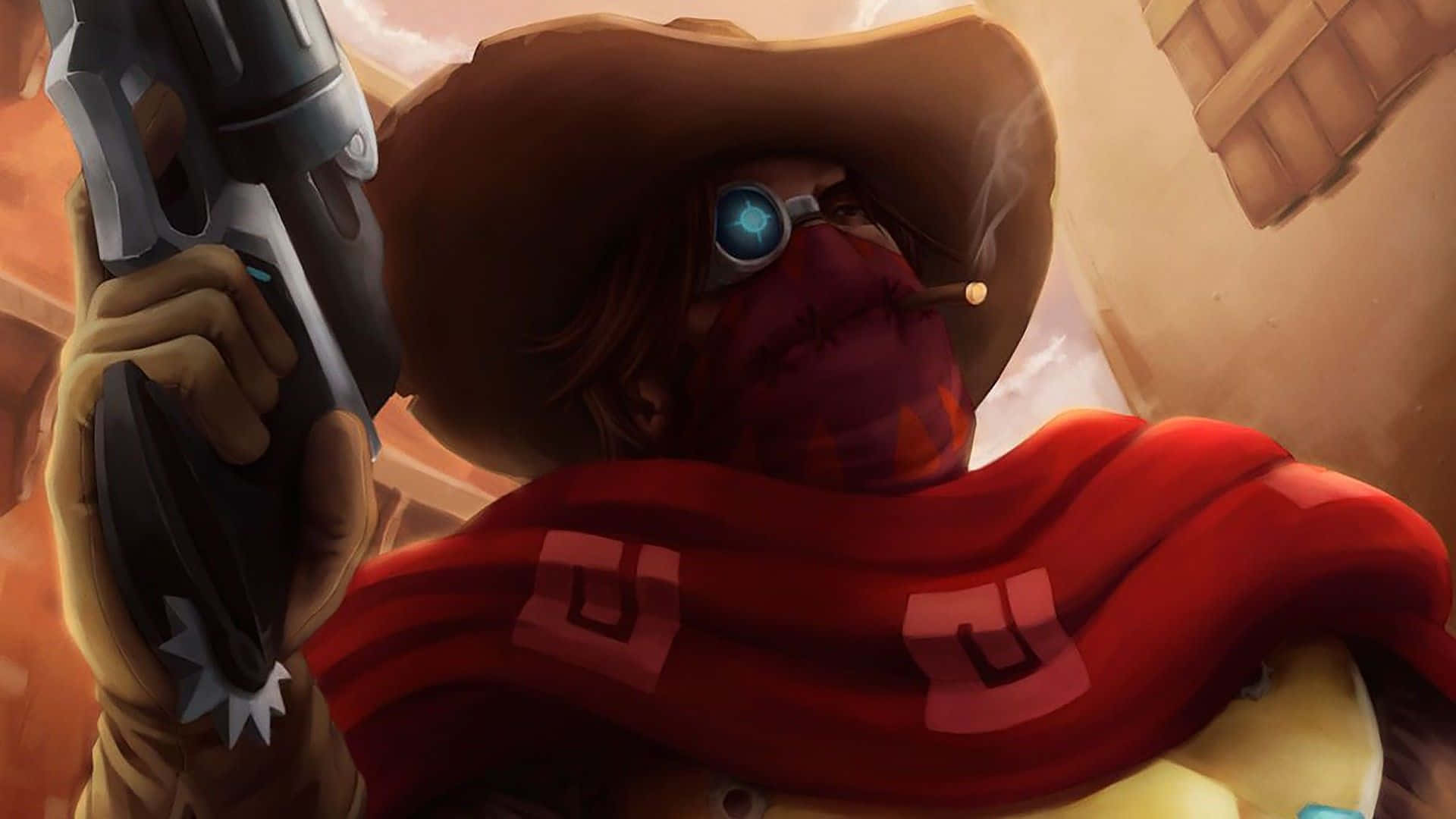 Overwatch, McCree, glowing blue eye, Full HD Desktop Wallpaper