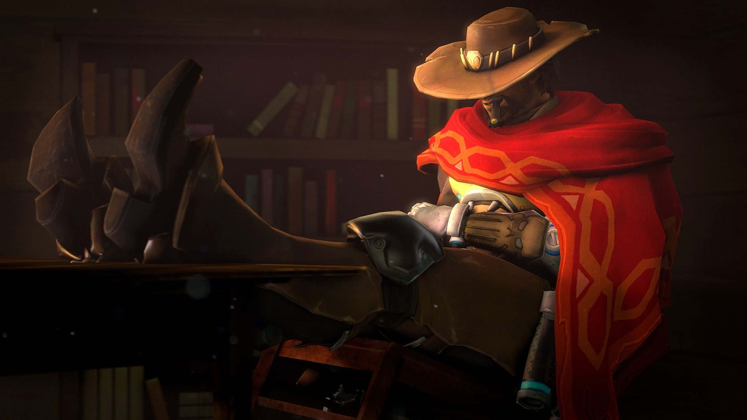 Overwatch, McCree, red cape, 2K Desktop Wallpaper