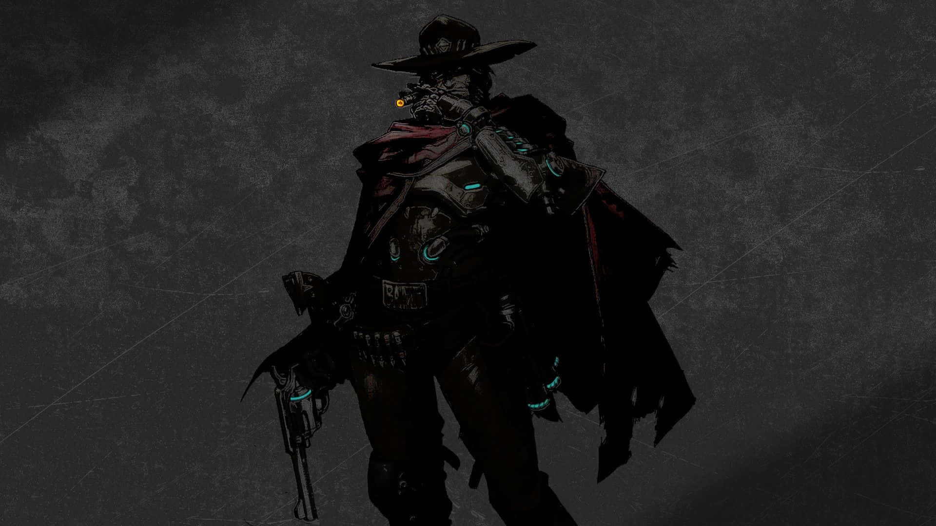 Overwatch, McCree, glowing blue accents, Full HD Desktop Wallpaper