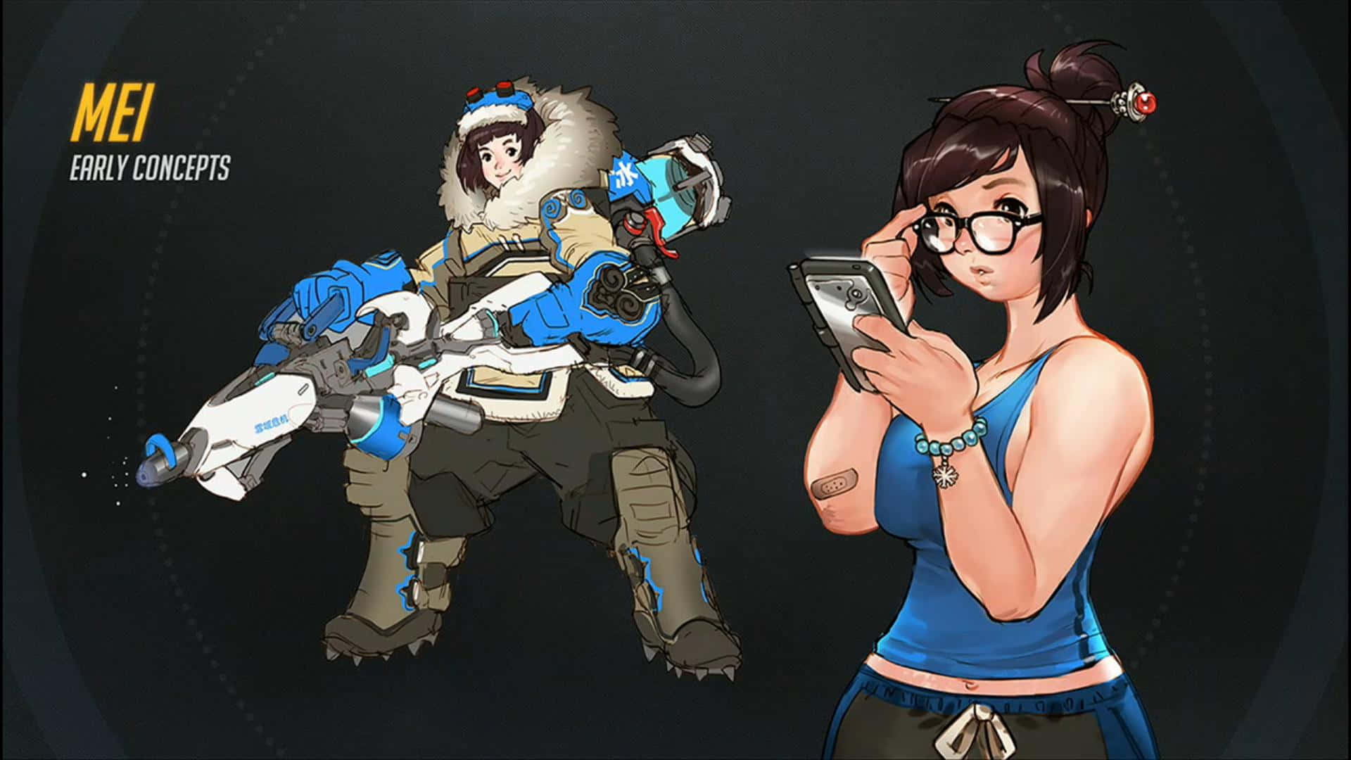 Overwatch, Mei, anime-style, Full HD Desktop Wallpaper