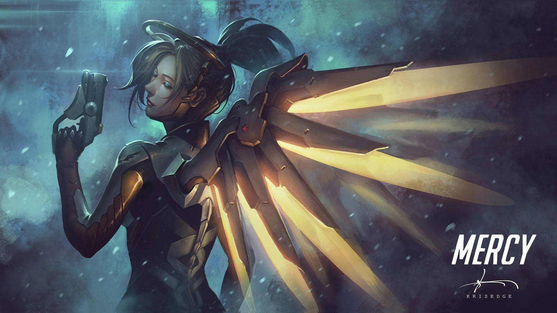 Mercy, Overwatch 2, video game, Full HD Desktop Wallpaper