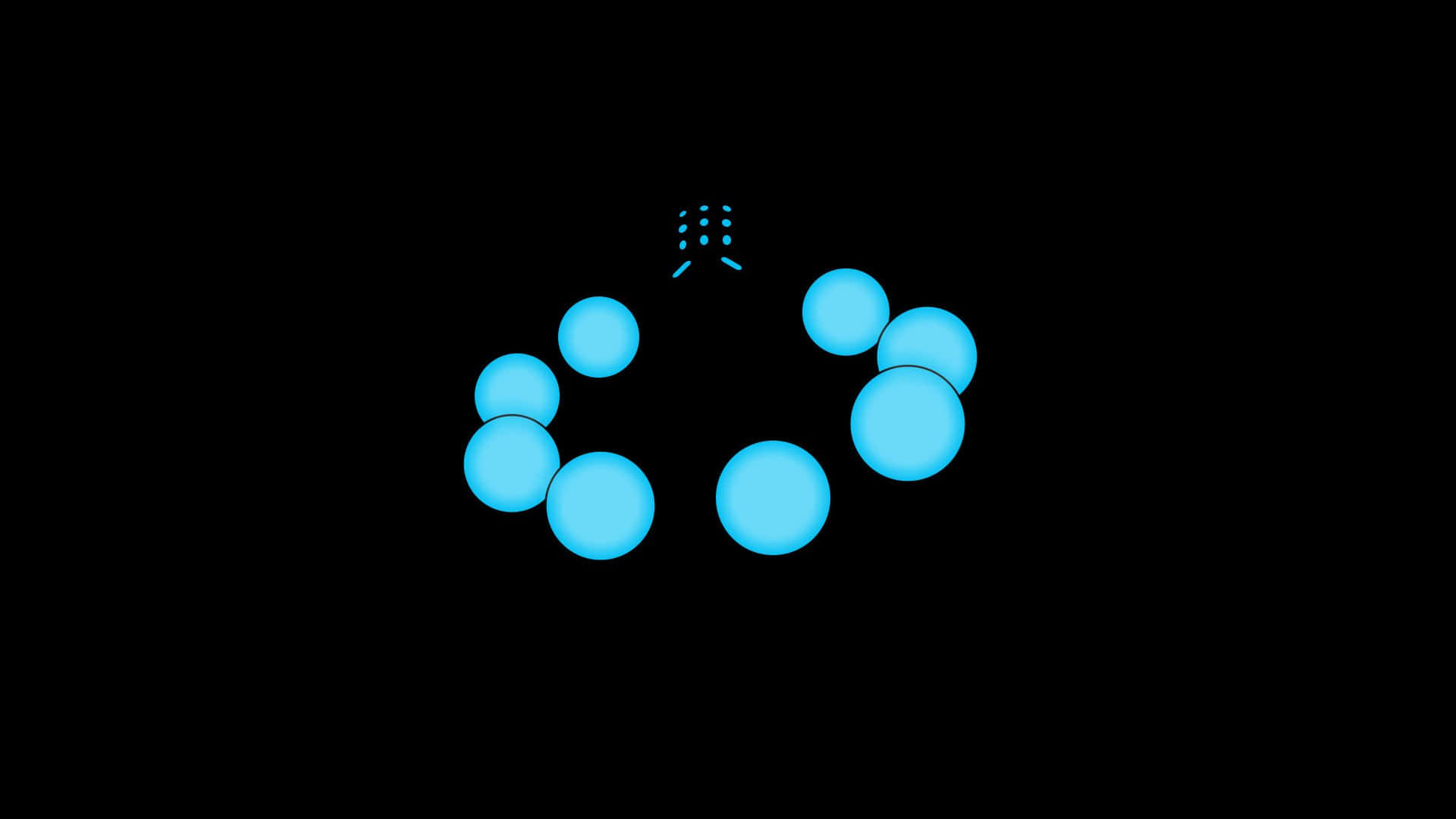 Overwatch, minimalist design, glowing blue circular arrangement of spheres, Full HD Desktop Wallpaper