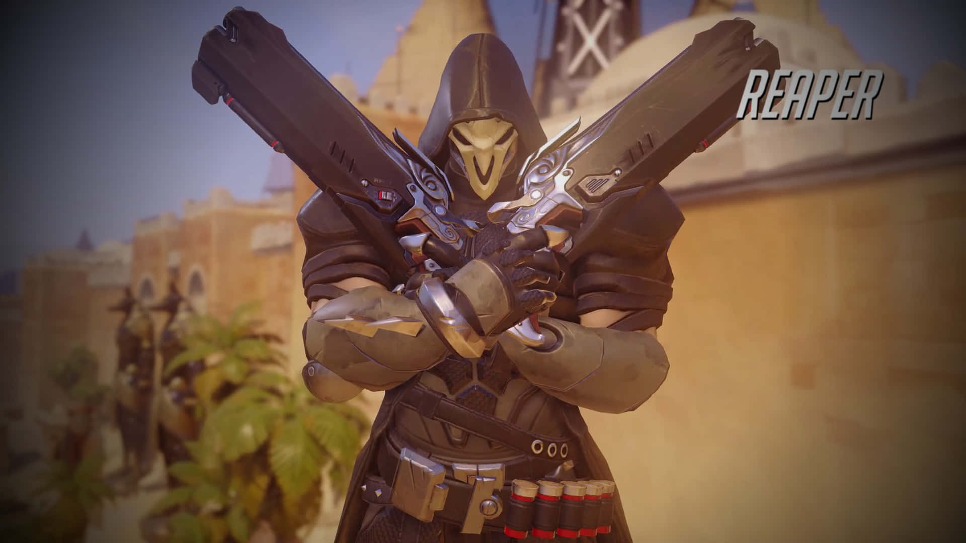 Overwatch Reaper, hooded assassin, skull mask, Full HD Desktop Wallpaper