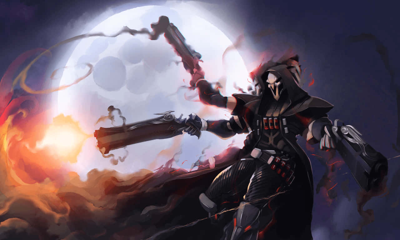 Overwatch Reaper, masked warrior, dark armor, HD Desktop Wallpaper