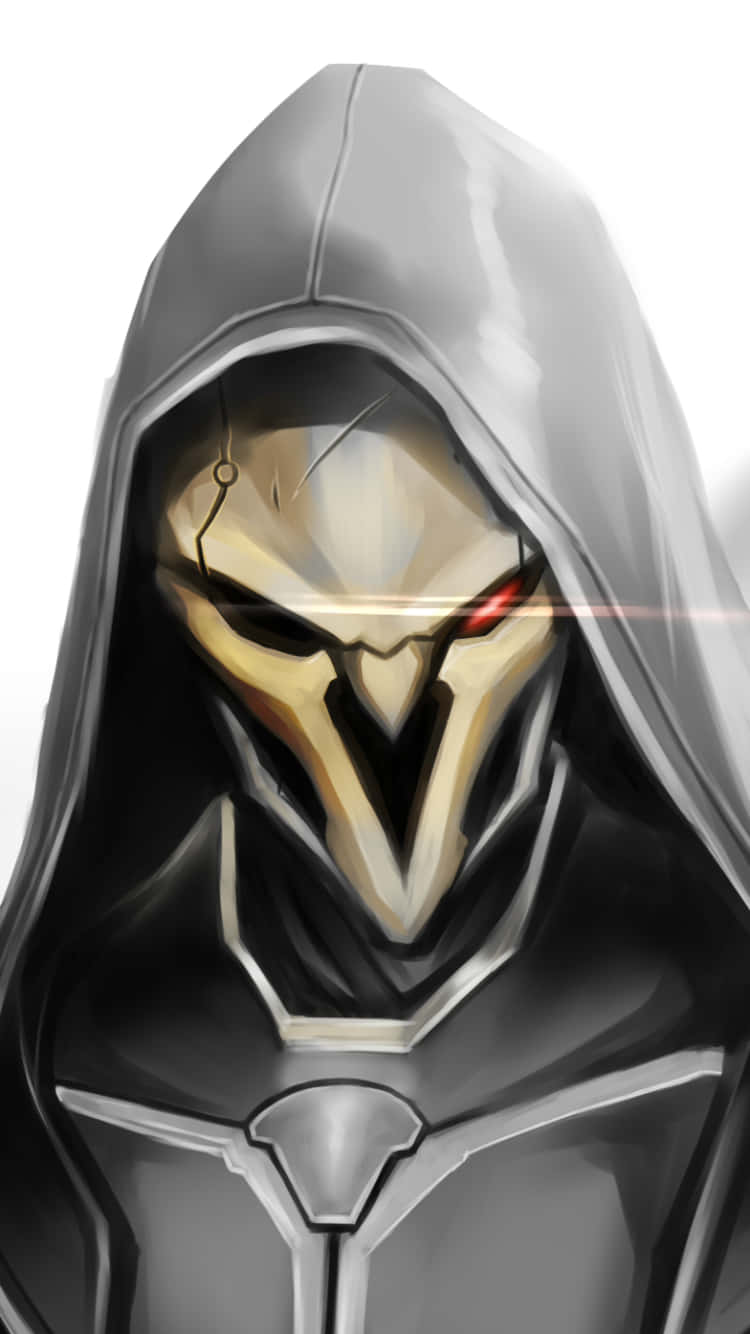 Overwatch Reaper, glowing red eyes, metallic armor, HD Phone Wallpaper