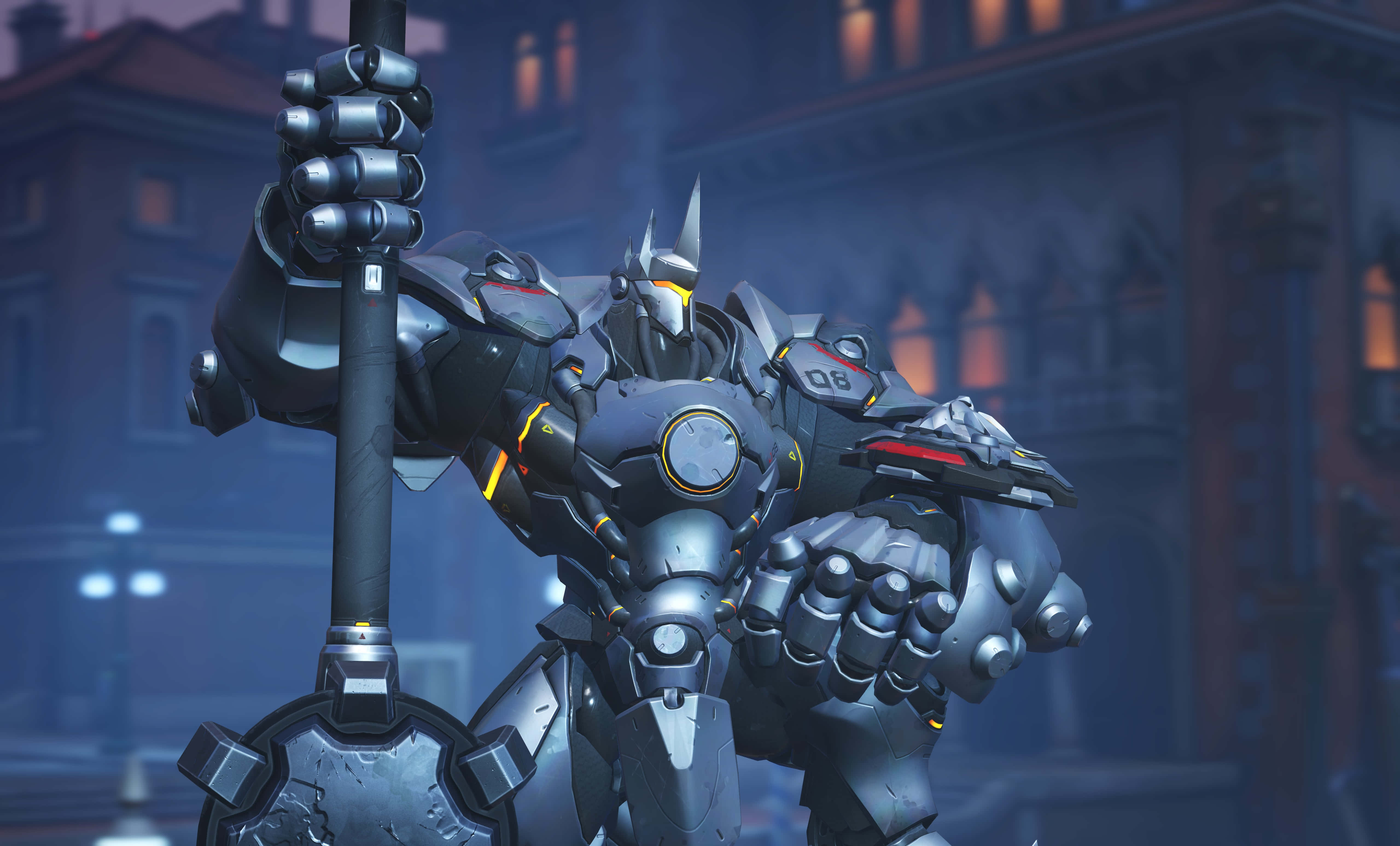 Overwatch Reinhardt, mech, massive hammer, 5K Desktop Wallpaper